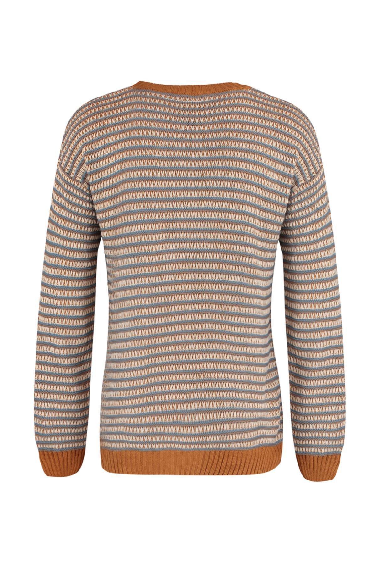 Brown Crew Neck Sweater, Brown, large image number 8