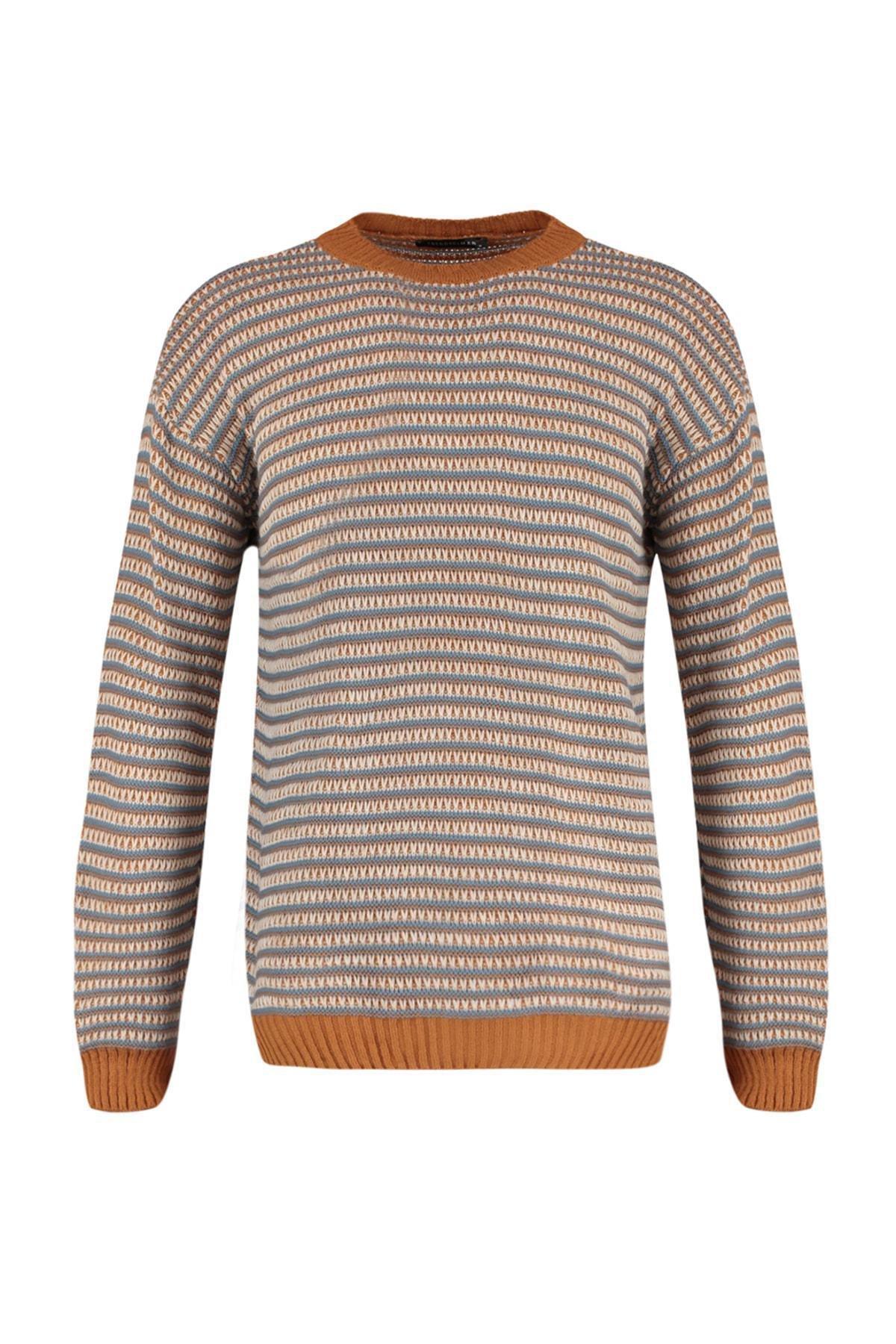 Brown Crew Neck Sweater, Brown, large image number 9