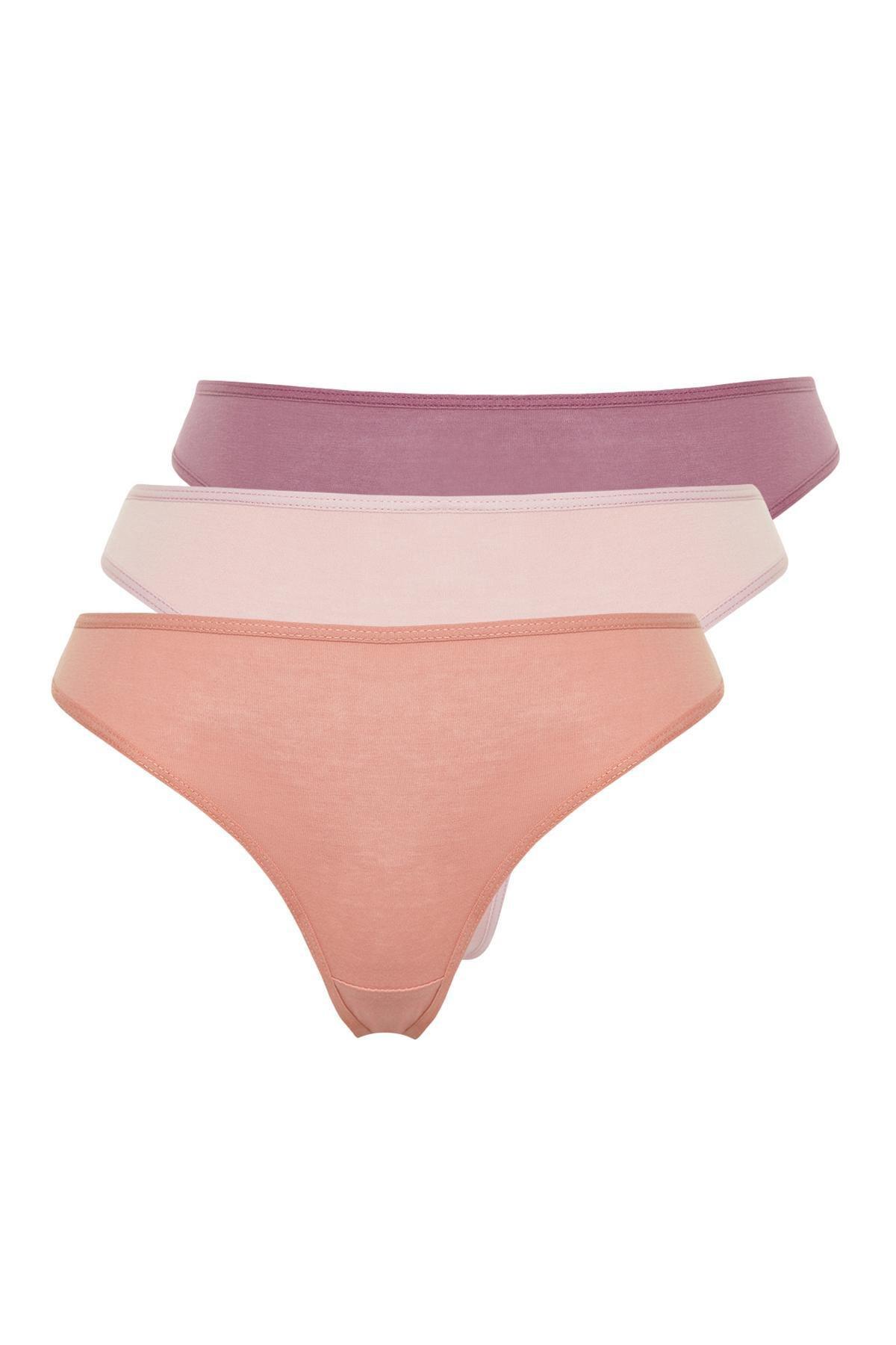 Multicolour Cotton Knitted Thong, Set of 3, , large image number 5
