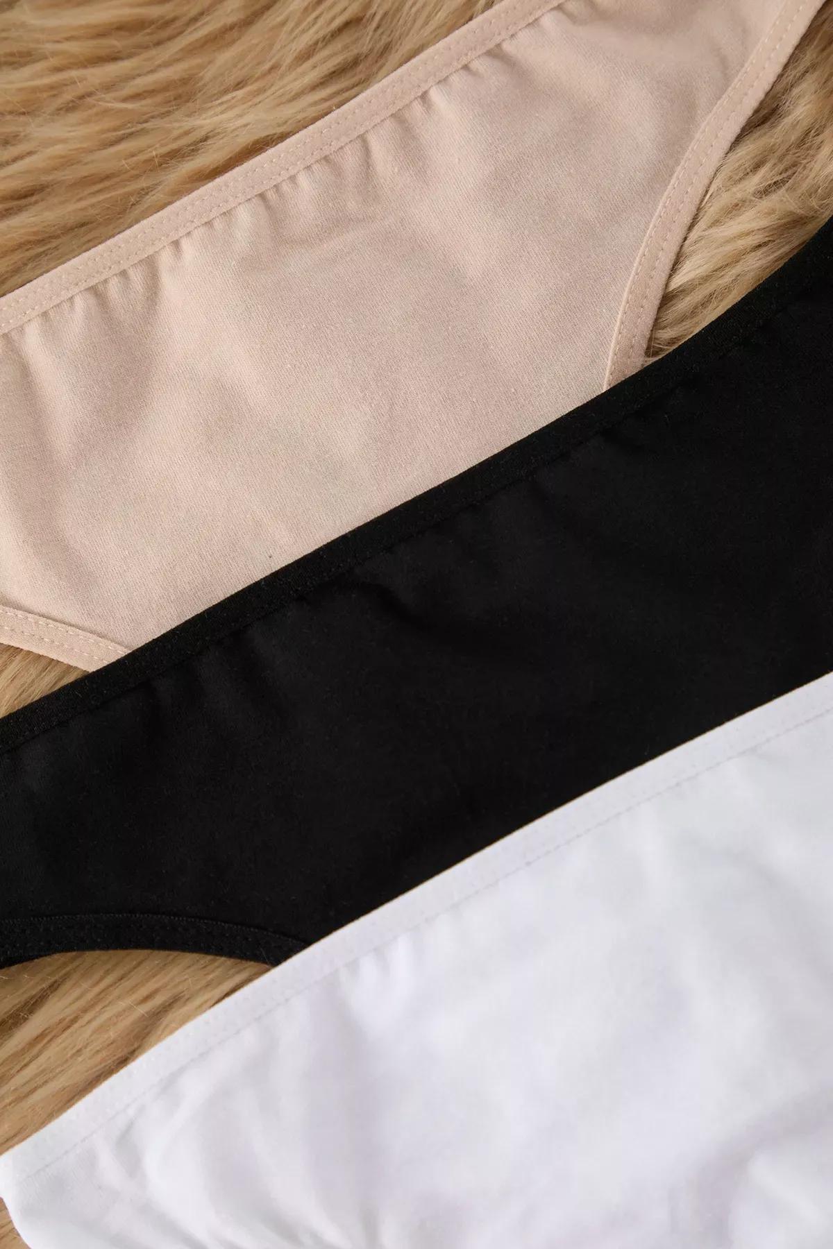 Black-White Thong Panties,set of 3, , large image number 1