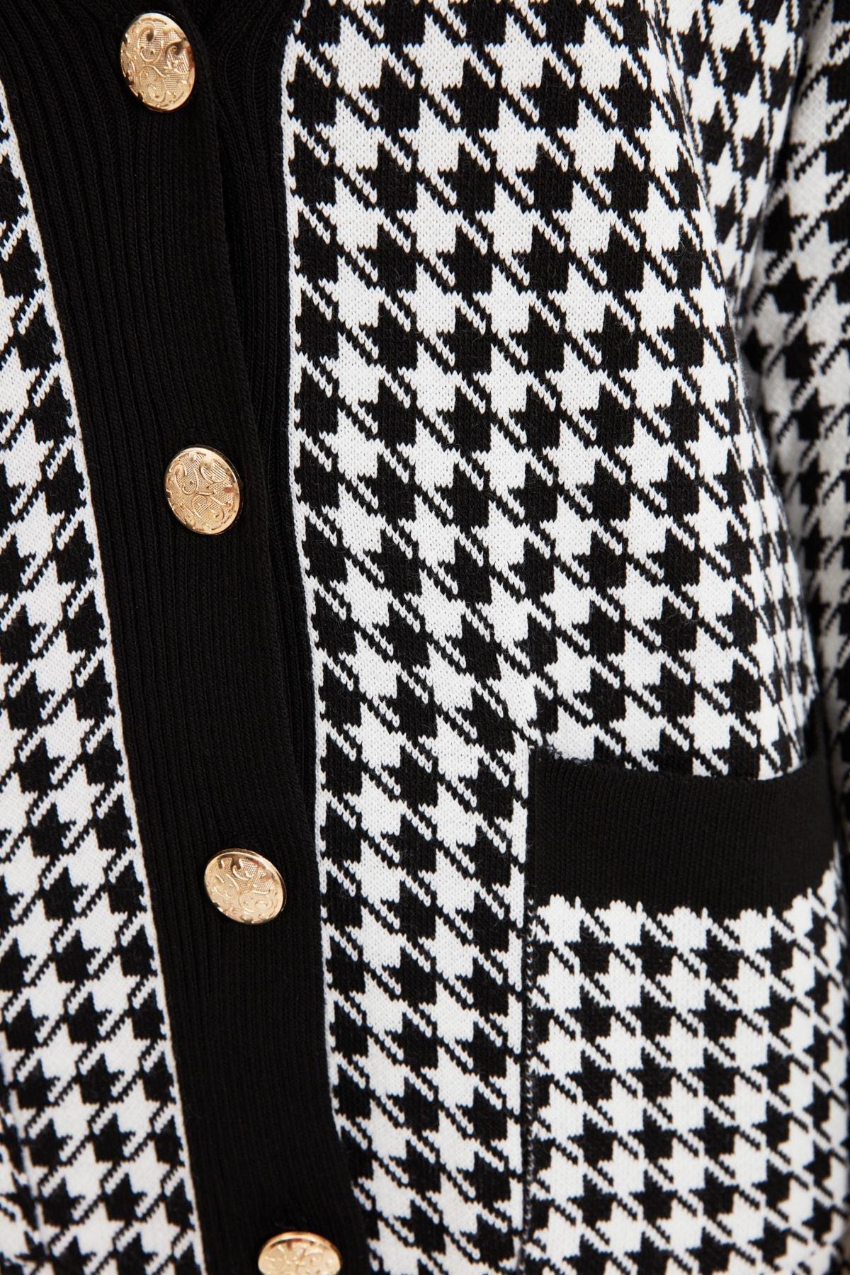 Black V-Neck Cardigan, Black, large image number 7