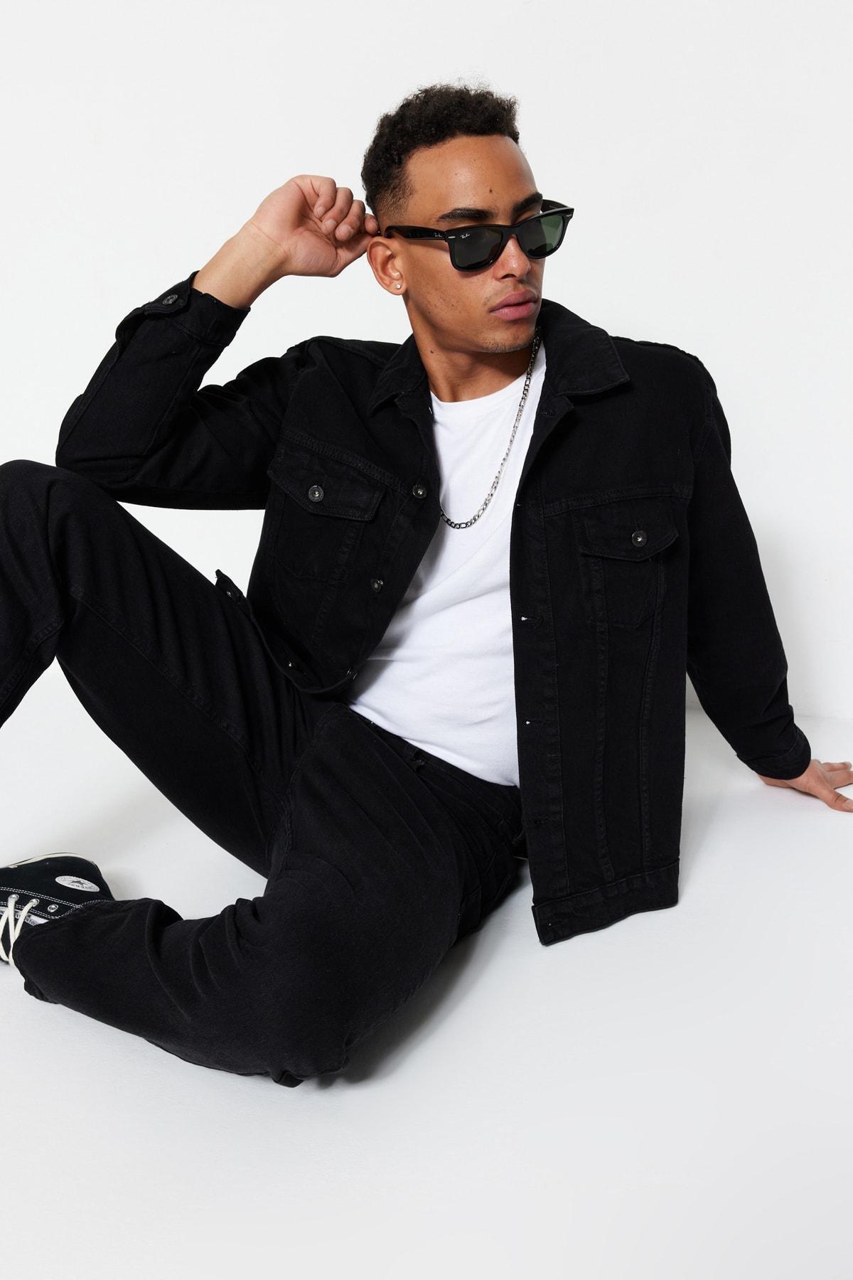Black Regular Jacket, , large image number 1