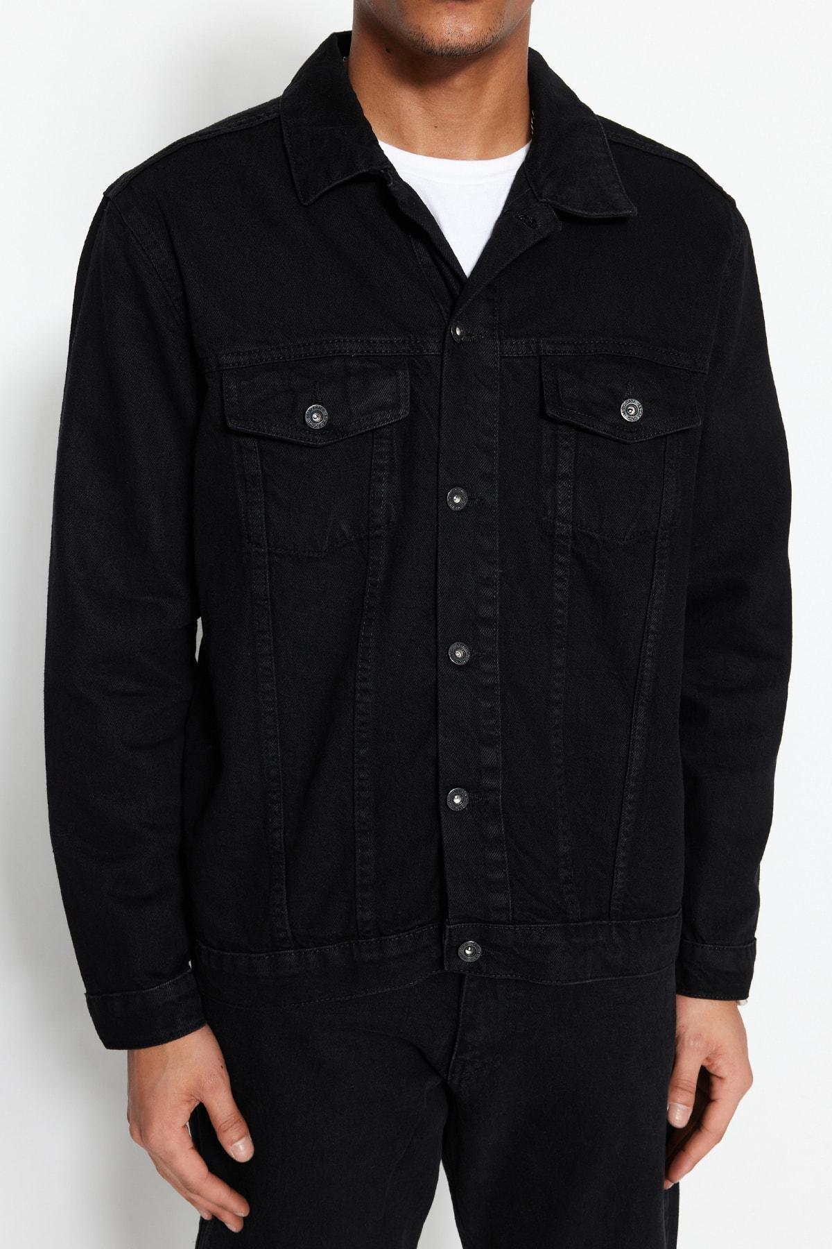 Black Regular Jacket, , large image number 3