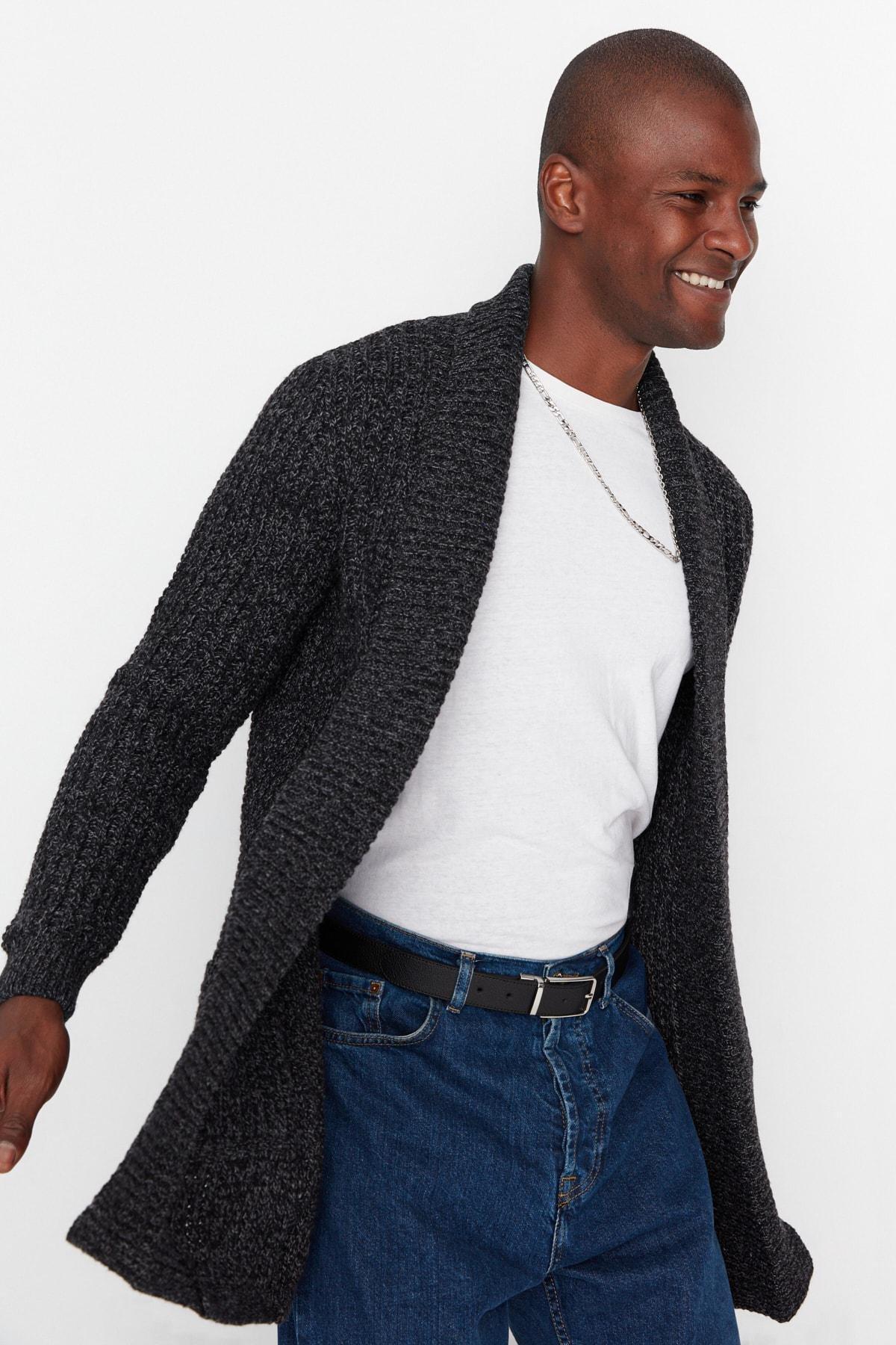 Black Shawl Collar Cardigan, , large image number 0