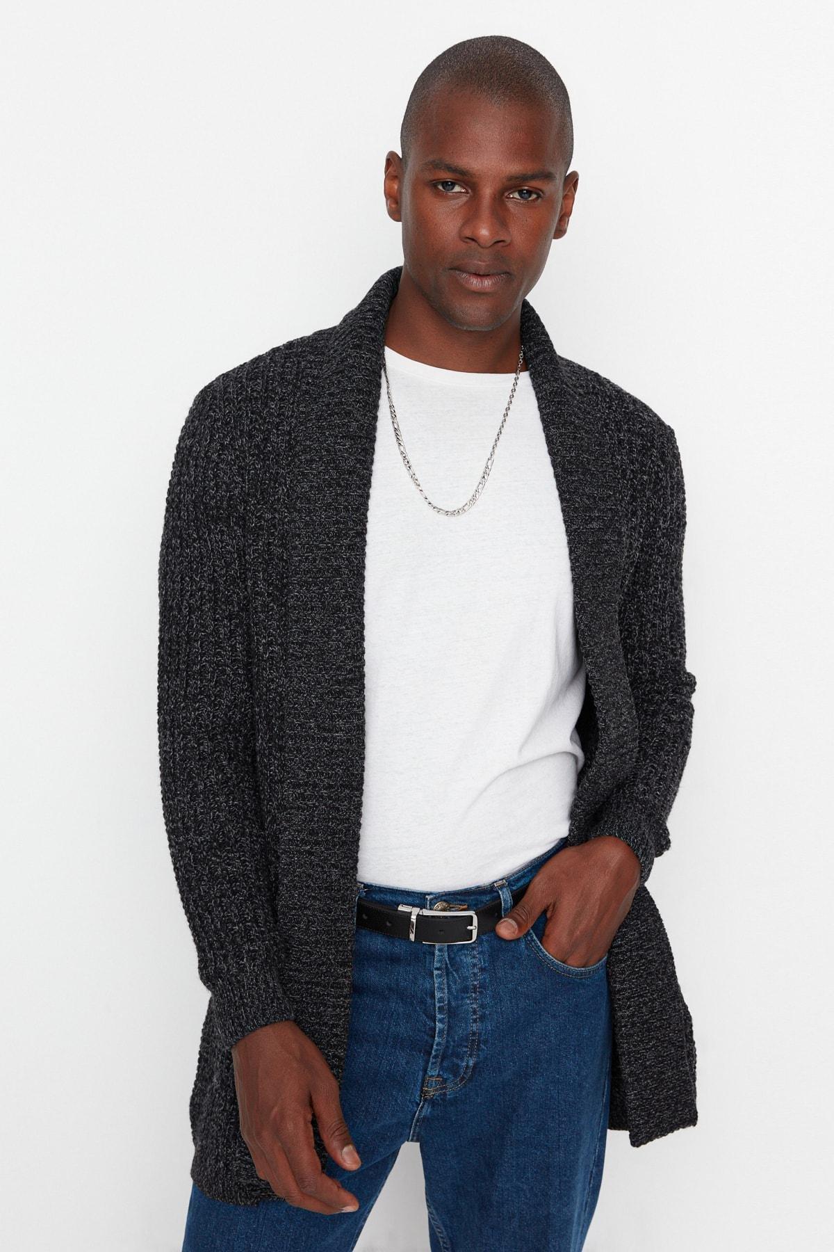 Black Shawl Collar Cardigan, , large image number 2