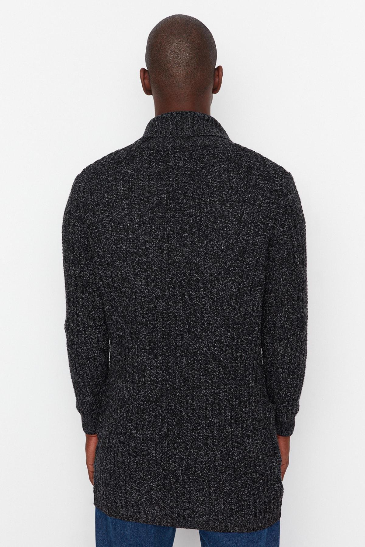 Black Shawl Collar Cardigan, , large image number 4