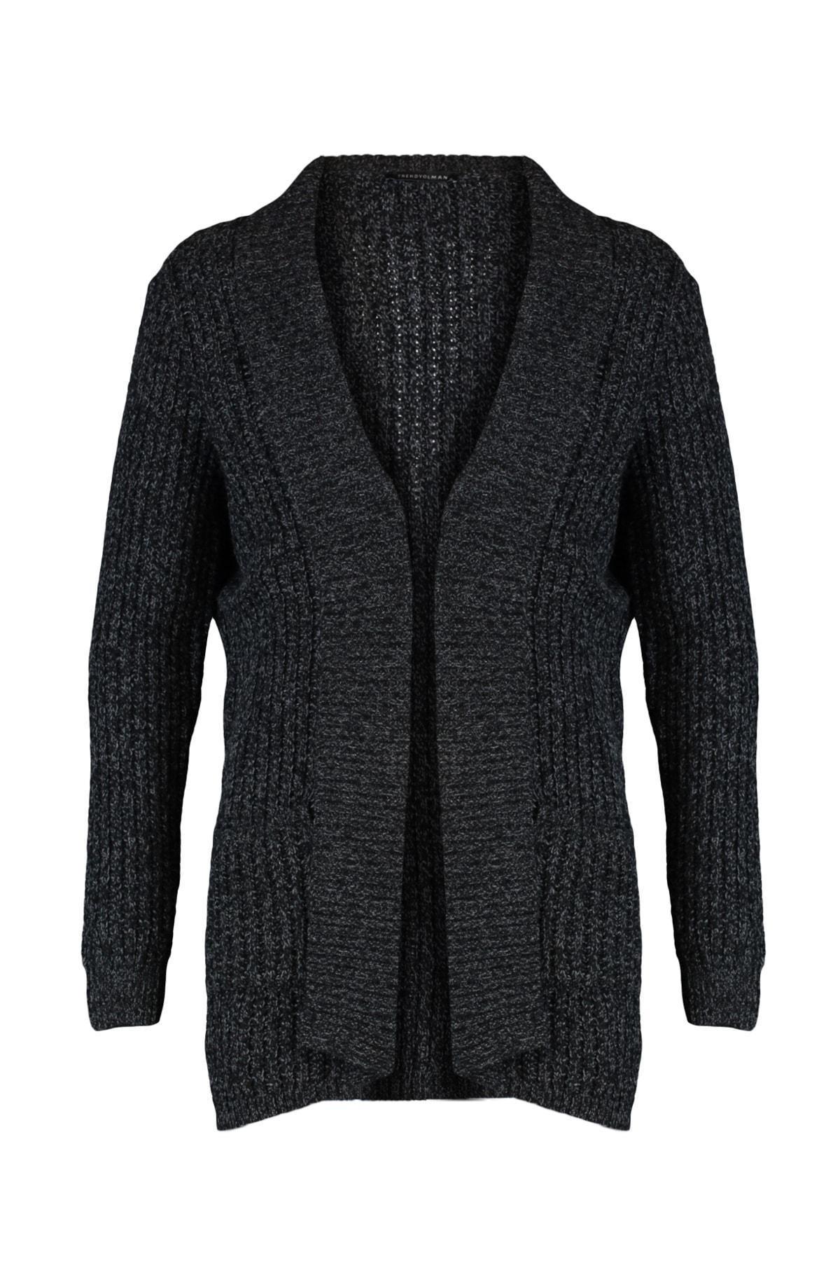 Black Shawl Collar Cardigan, , large image number 5