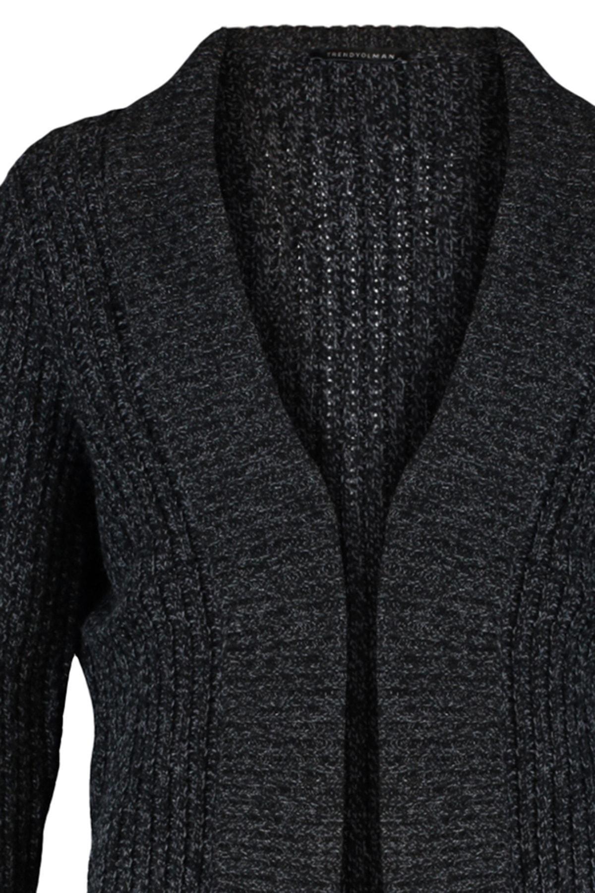 Black Shawl Collar Cardigan, , large image number 6