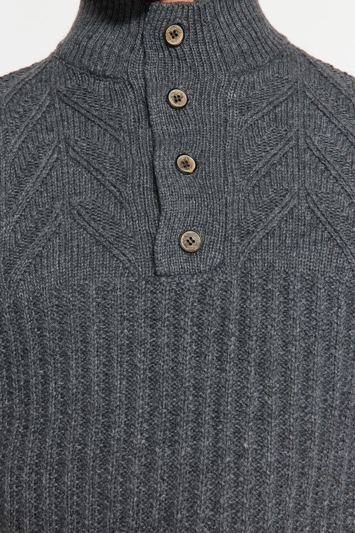 Grey Turtleneck Knitwear Sweater, C101_1653, large image number 2