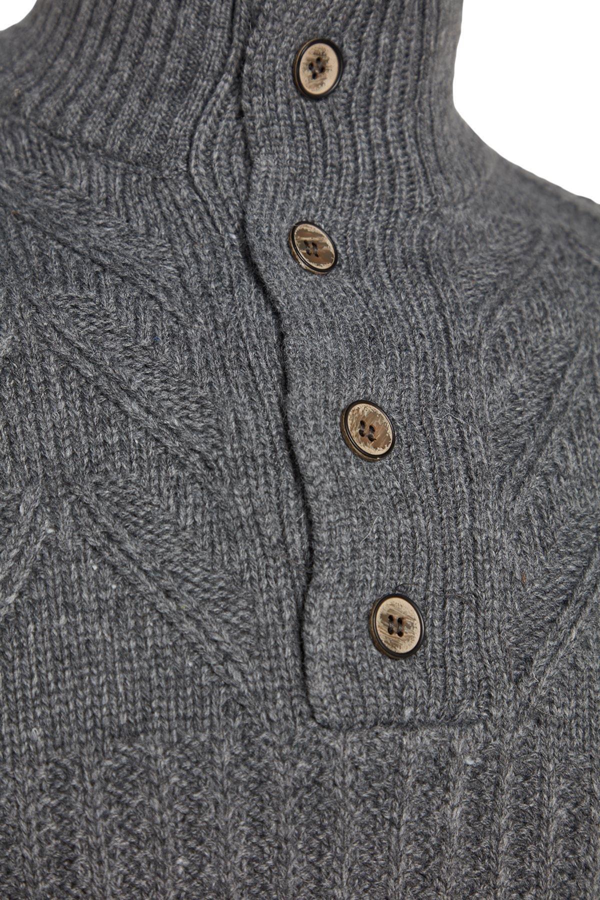 Grey Turtleneck Knitwear Sweater, C101_1653, large image number 4