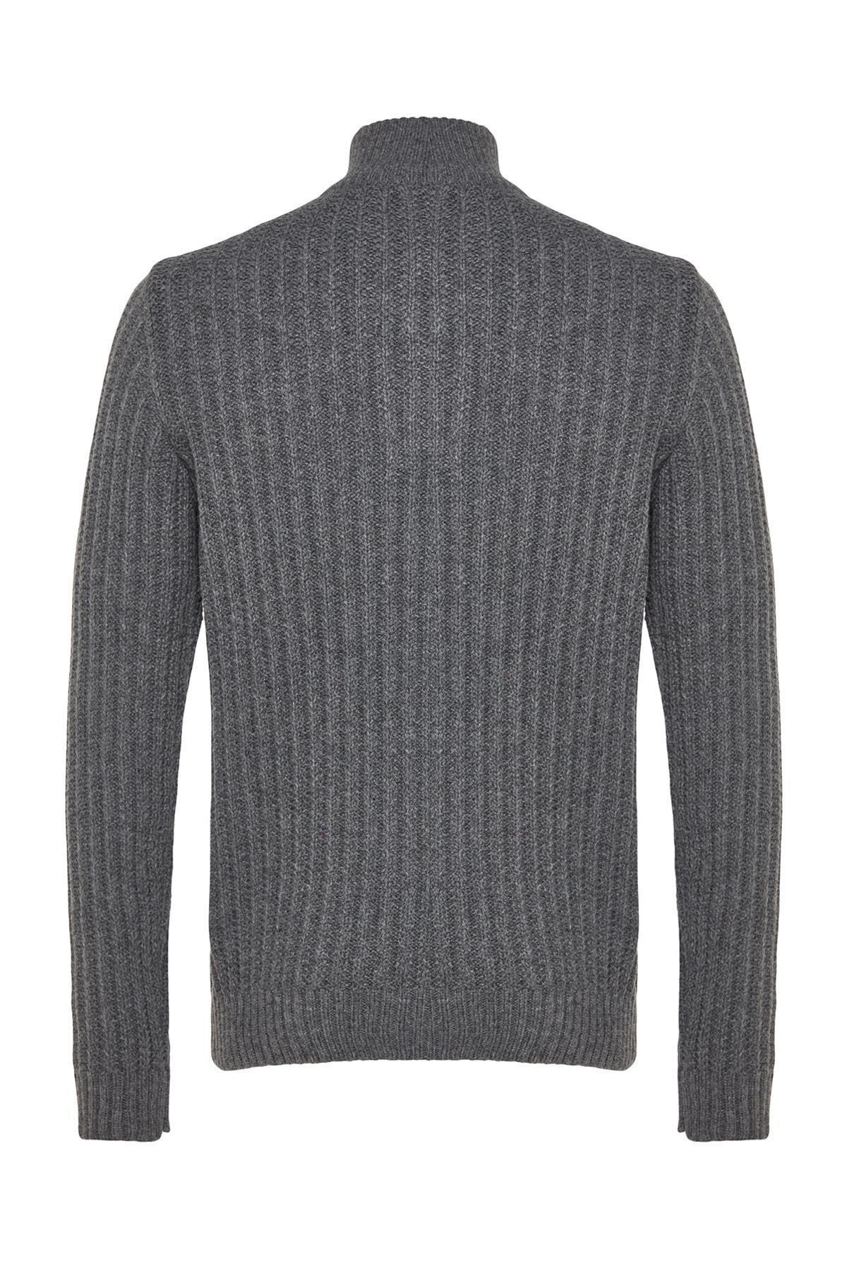 Grey Turtleneck Knitwear Sweater, C101_1653, large image number 5
