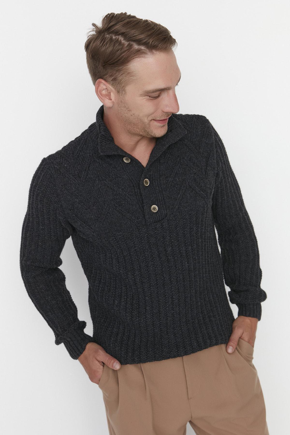 Grey High Neck Sweater, , large image number 0