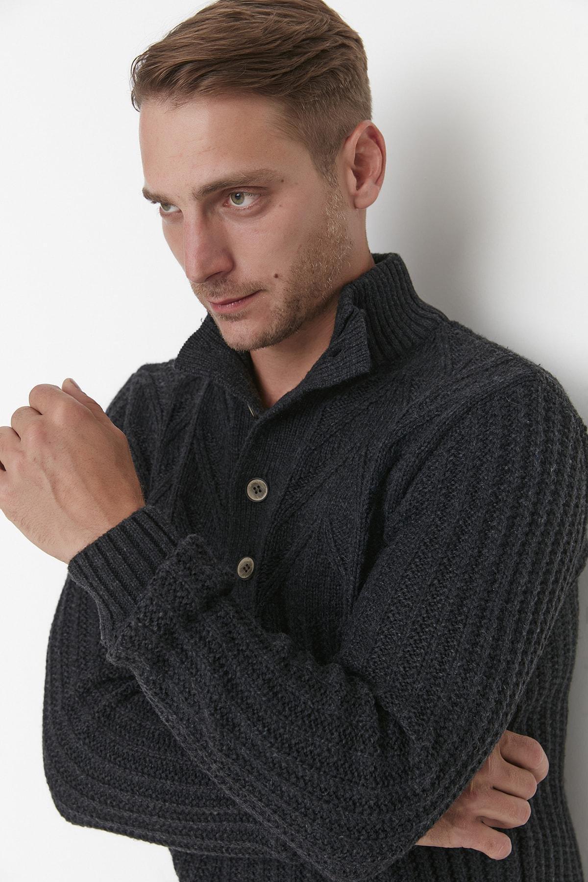 Grey High Neck Sweater, , large image number 2