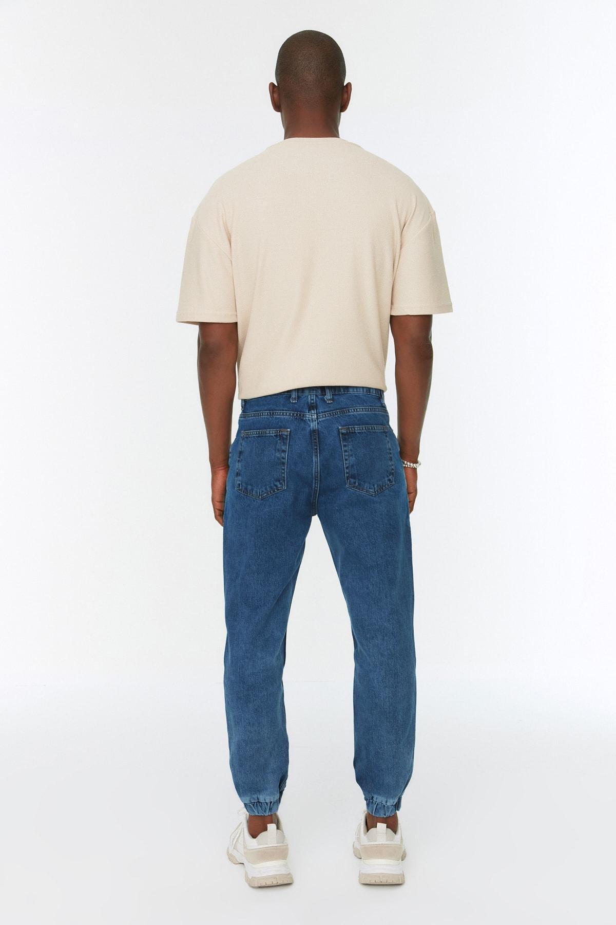 Blue Joggers High Waist Jeans, , large image number 3