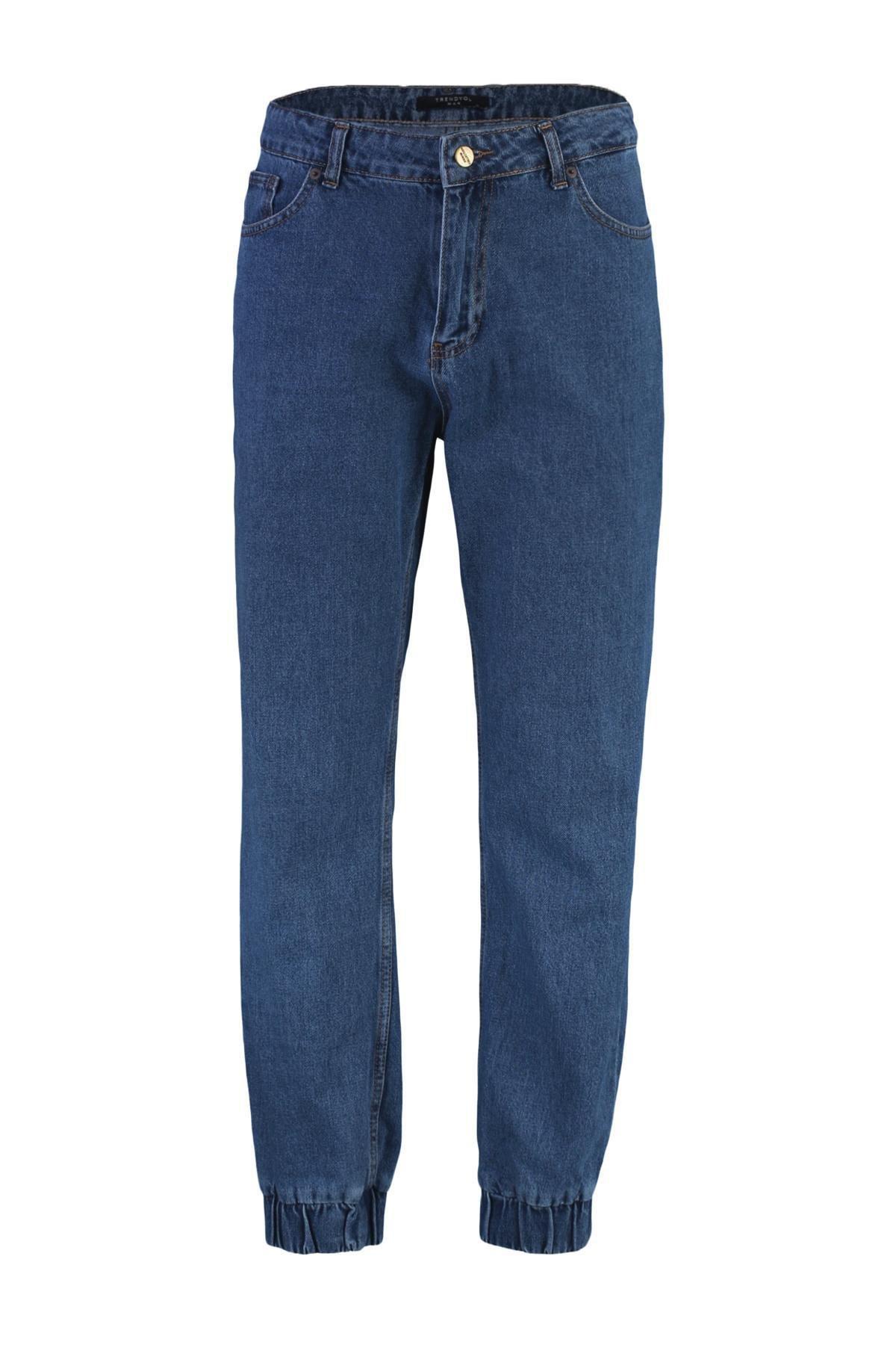 Blue Joggers High Waist Jeans, , large image number 6