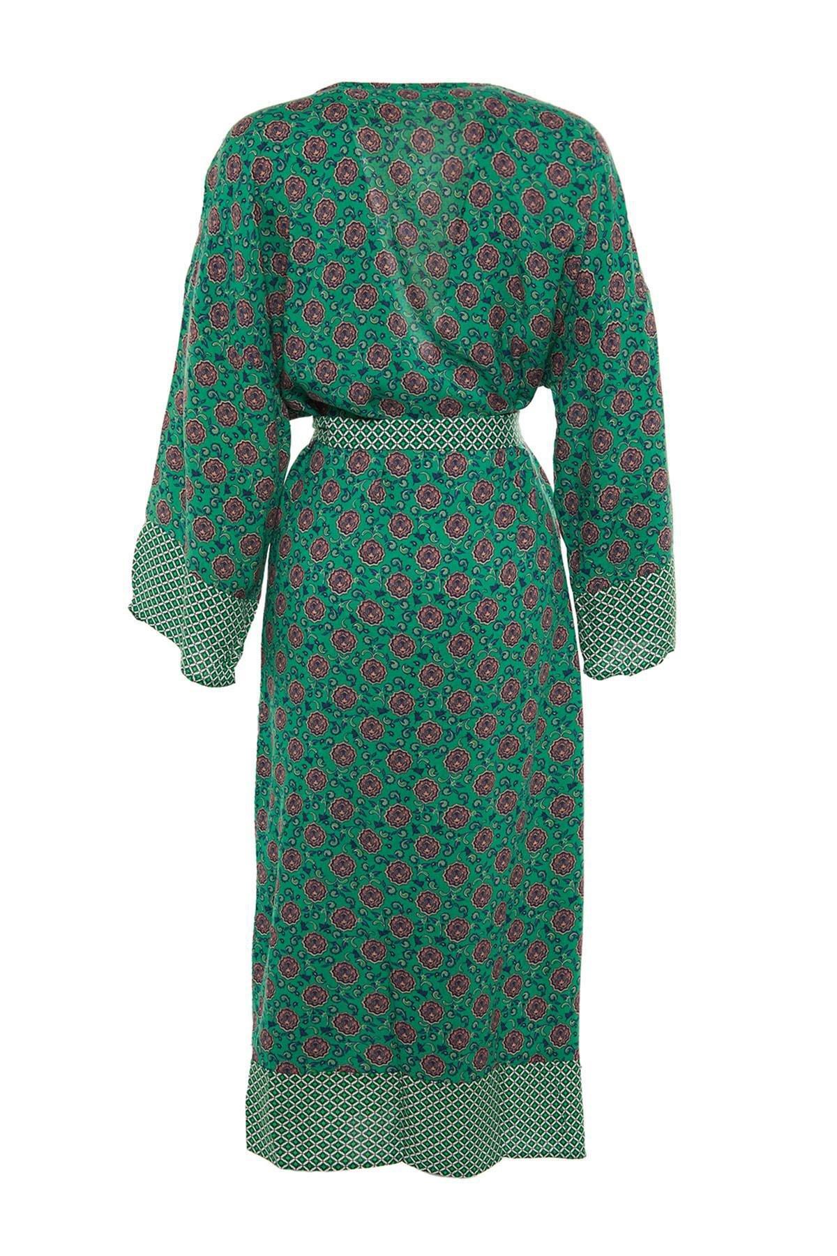 Trendyol - Green Printed Kimono