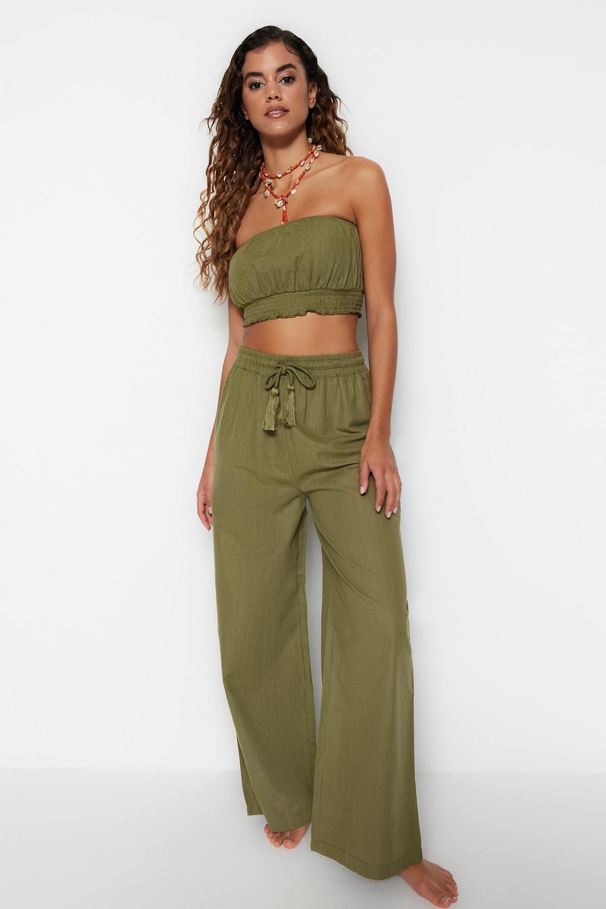 Green Woven Cotton Co-Ord Set, , large image number 1
