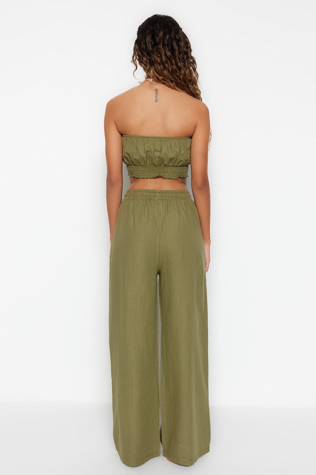 Green Woven Cotton Co-Ord Set, , large image number 4