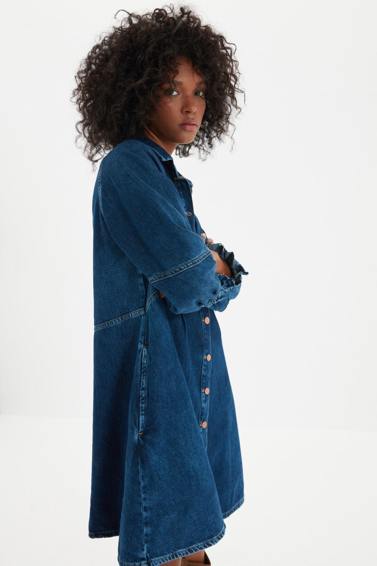 Blue A-Line Dress, , large image number 2