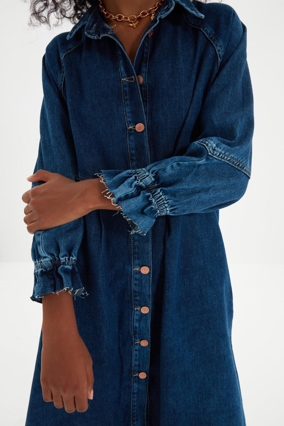 Blue A-Line Dress, , large image number 4