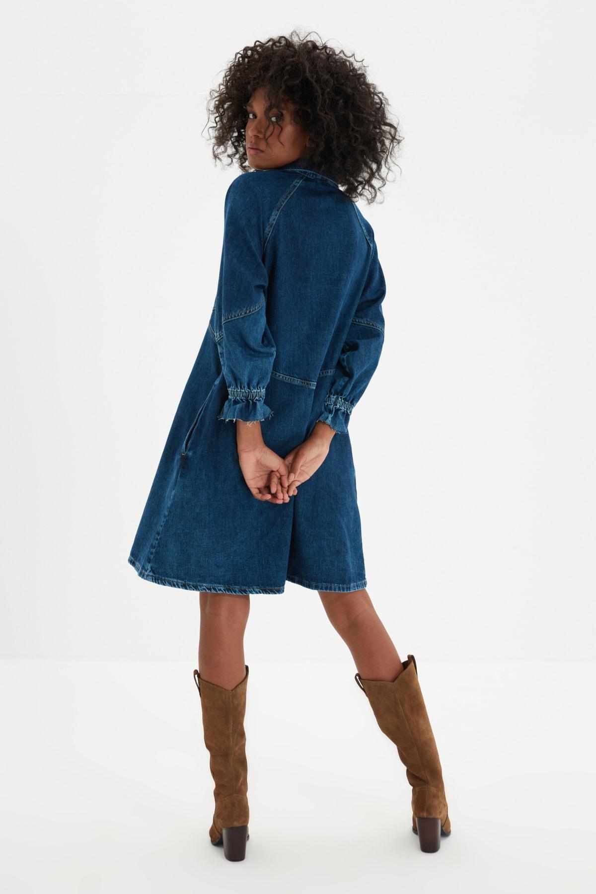 Blue A-Line Dress, , large image number 5