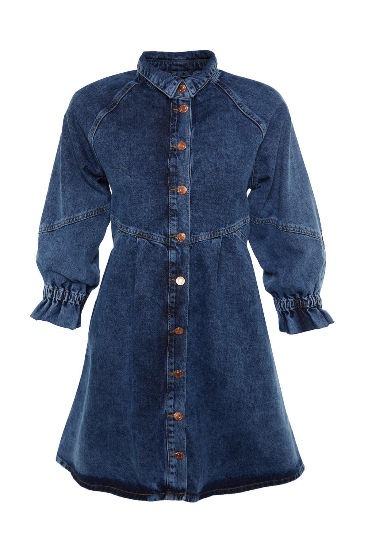 Blue A-Line Dress, , large image number 6