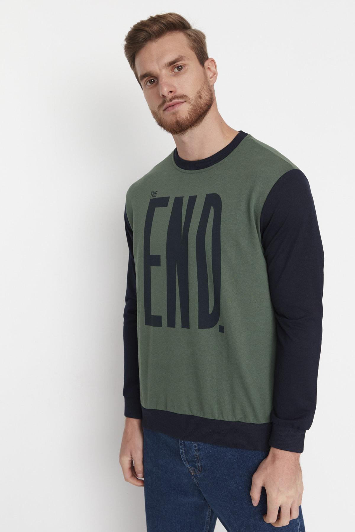 Green Crew Neck Sweatshirt, , large image number 1