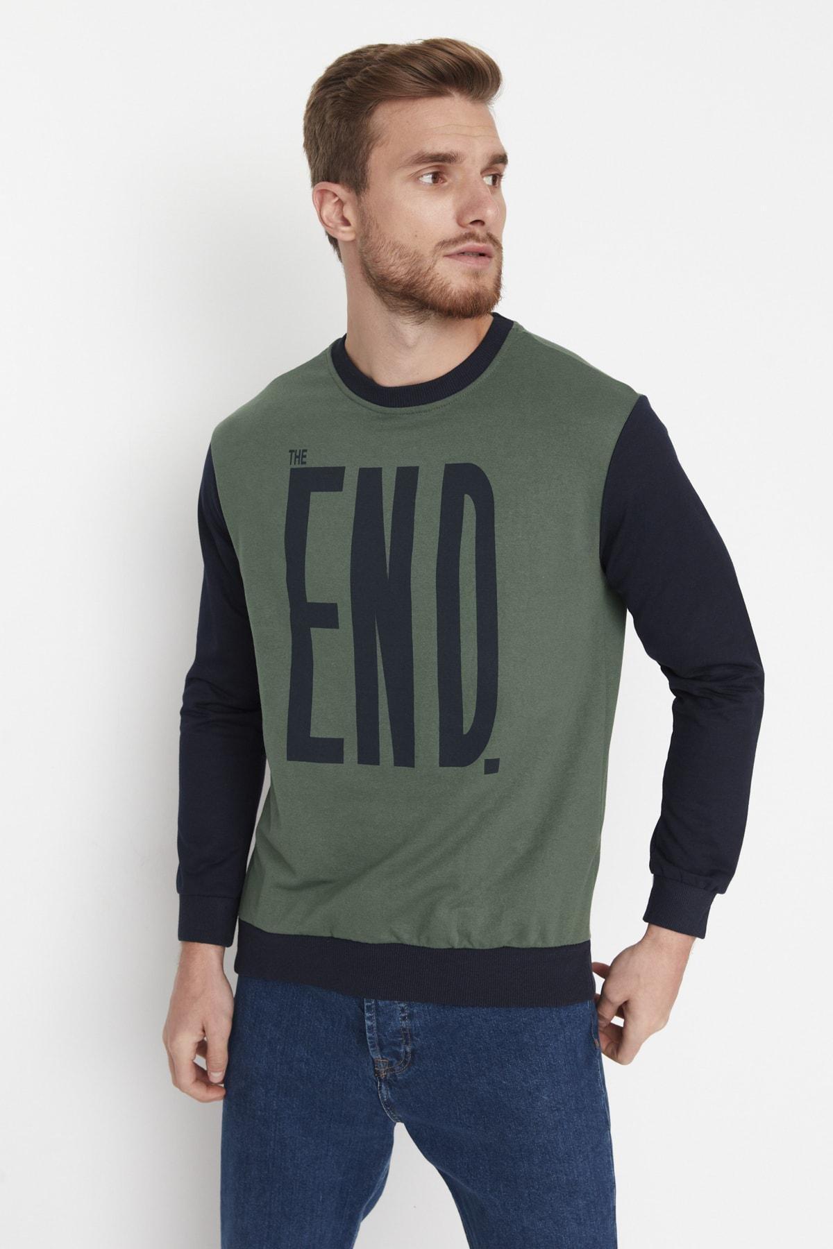 Green Crew Neck Sweatshirt, , large image number 2