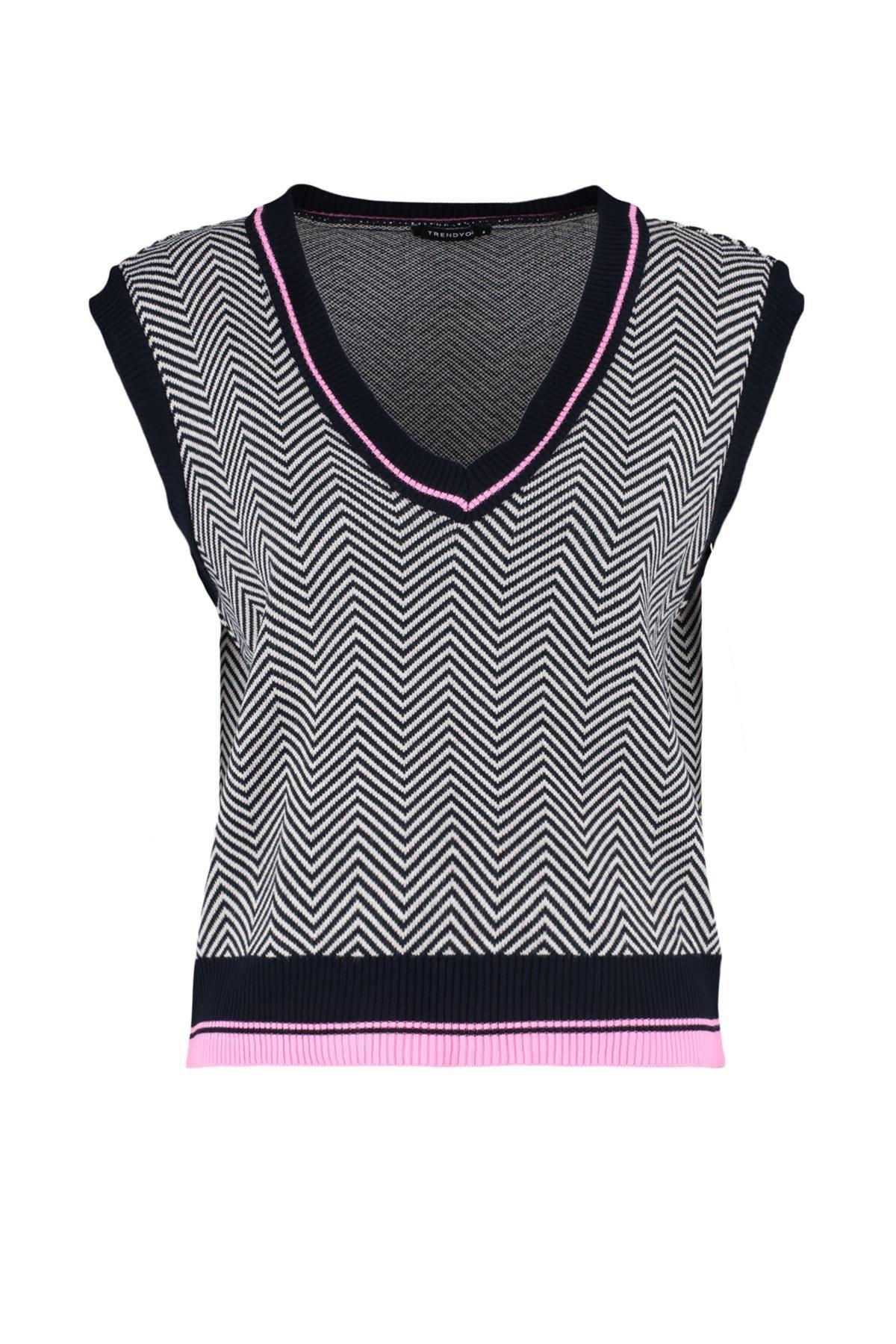 Black V Neck Sweater Vest, , large image number 6