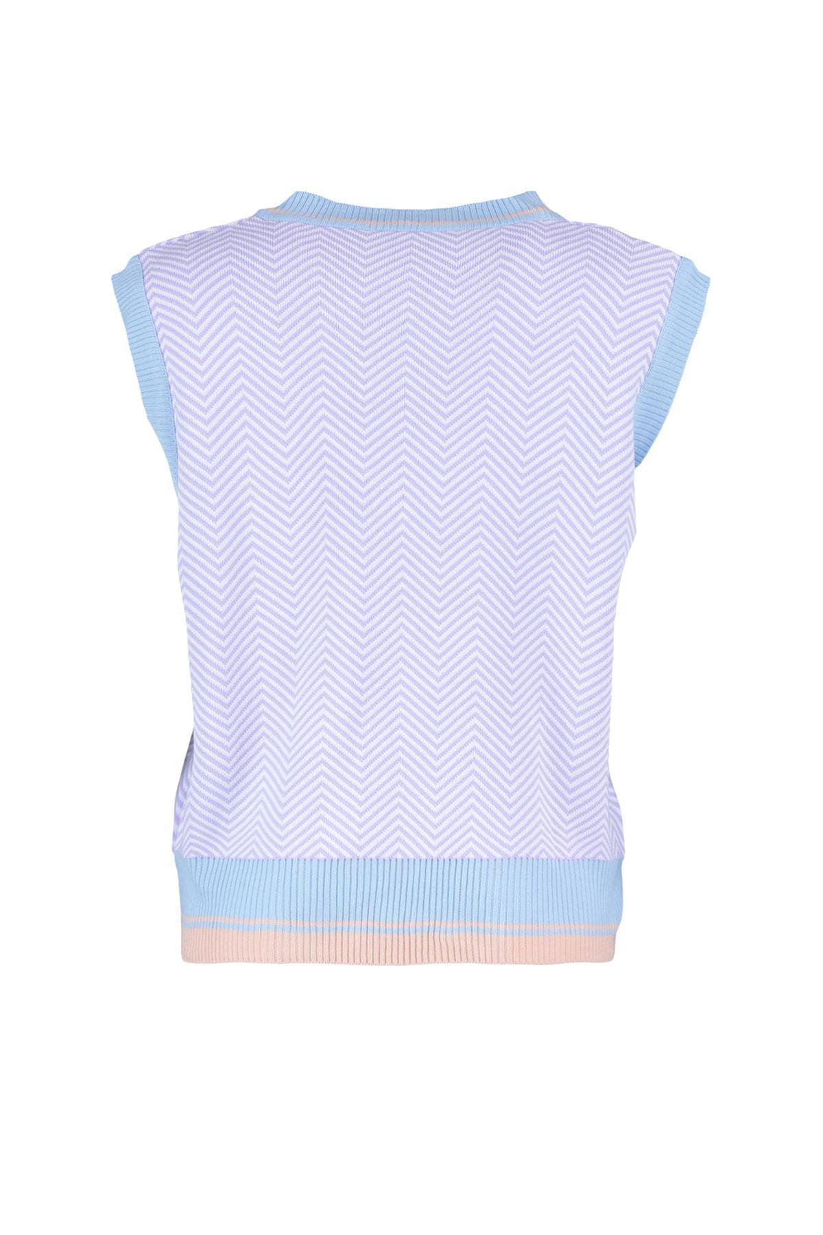 Blue V Neck Sweater Vest, , large image number 5