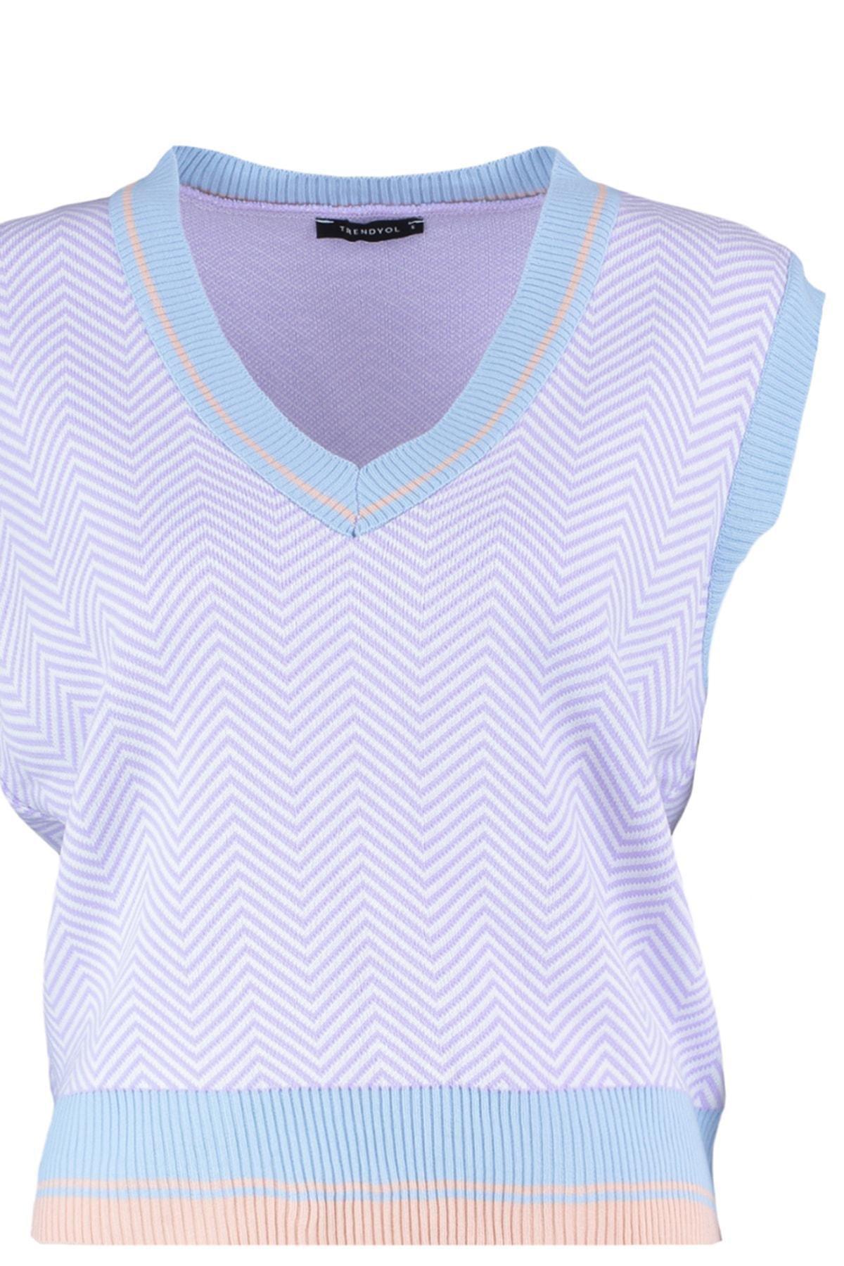 Blue V Neck Sweater Vest, , large image number 7