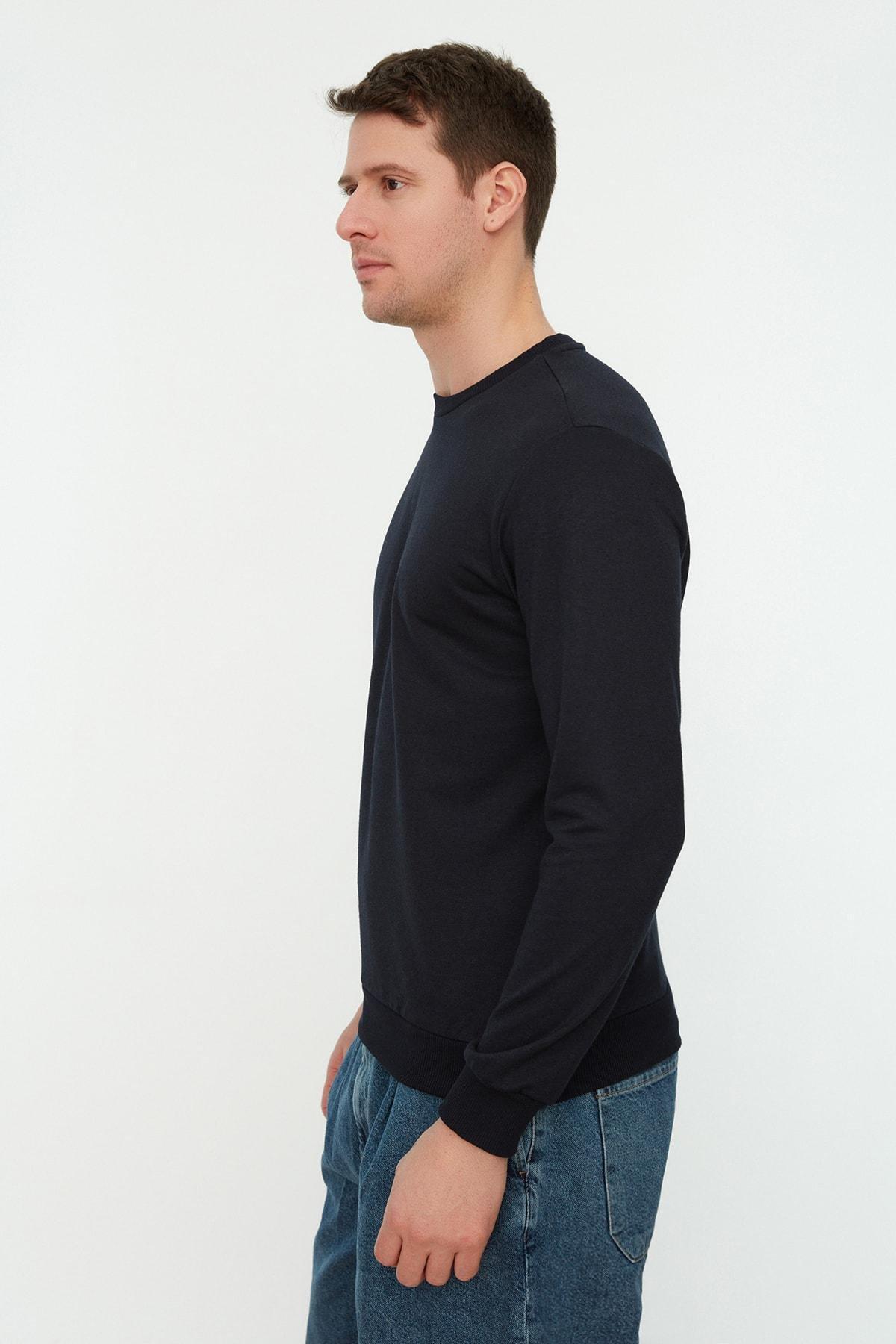 Navy Regular Crew Neck Sweatshirt, , large image number 1