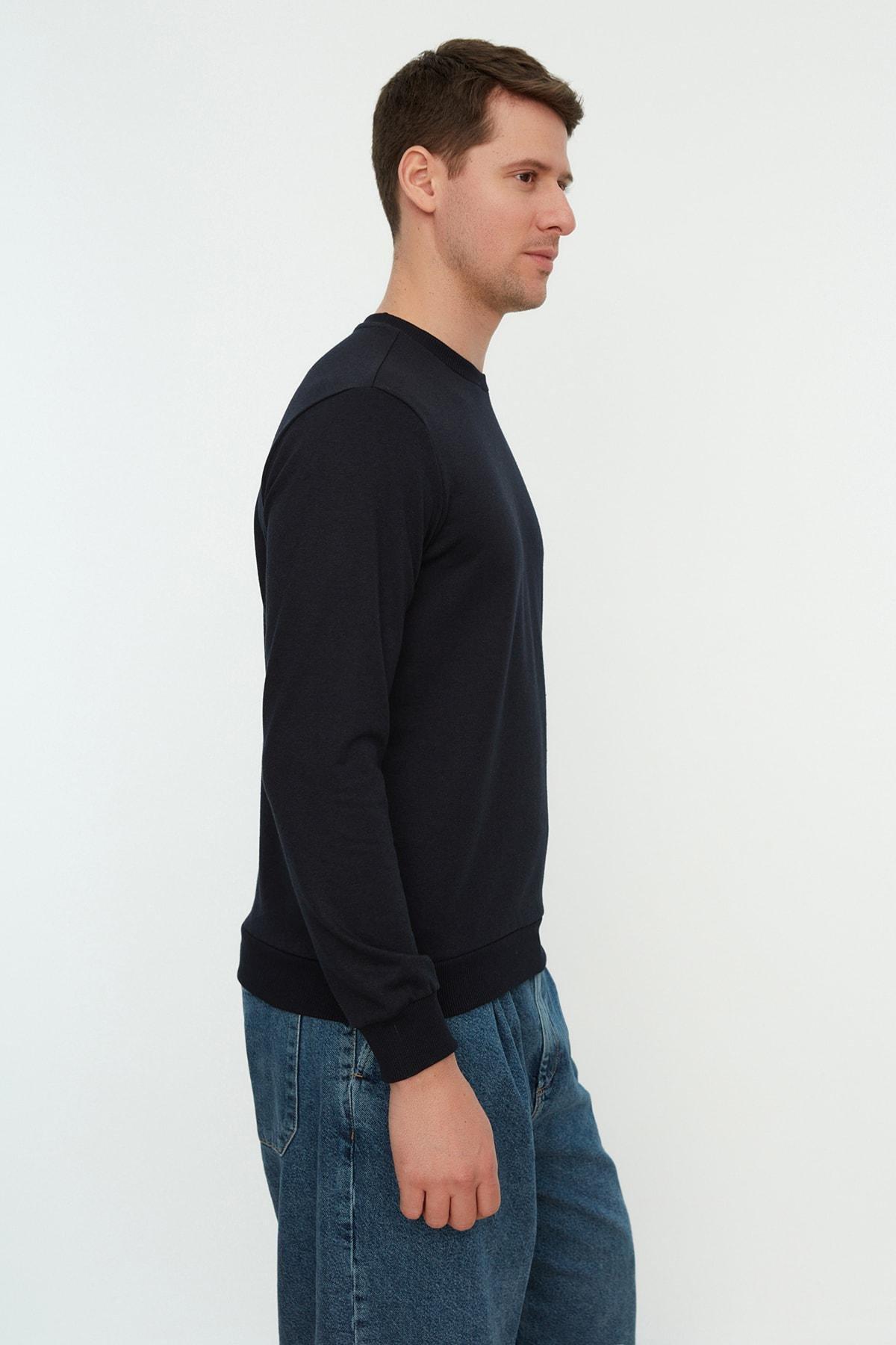 Navy Regular Crew Neck Sweatshirt, , large image number 2