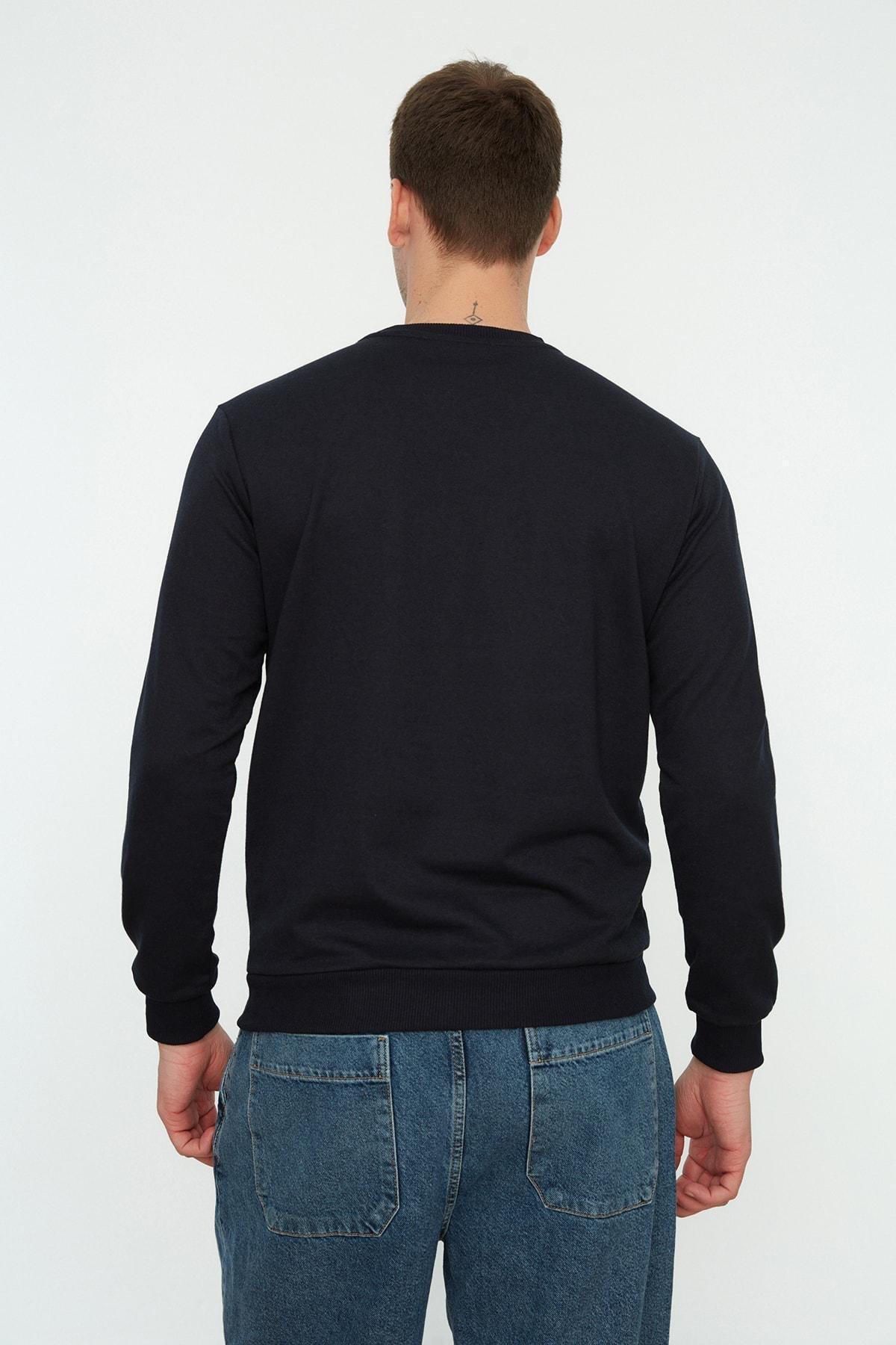 Navy Regular Crew Neck Sweatshirt, , large image number 7