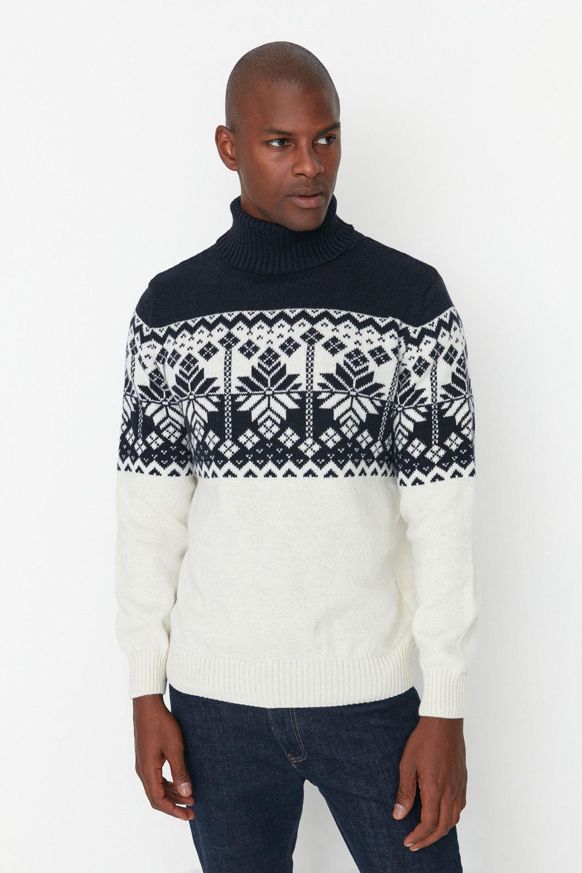 Navy Turtleneck Sweater, , large image number 0