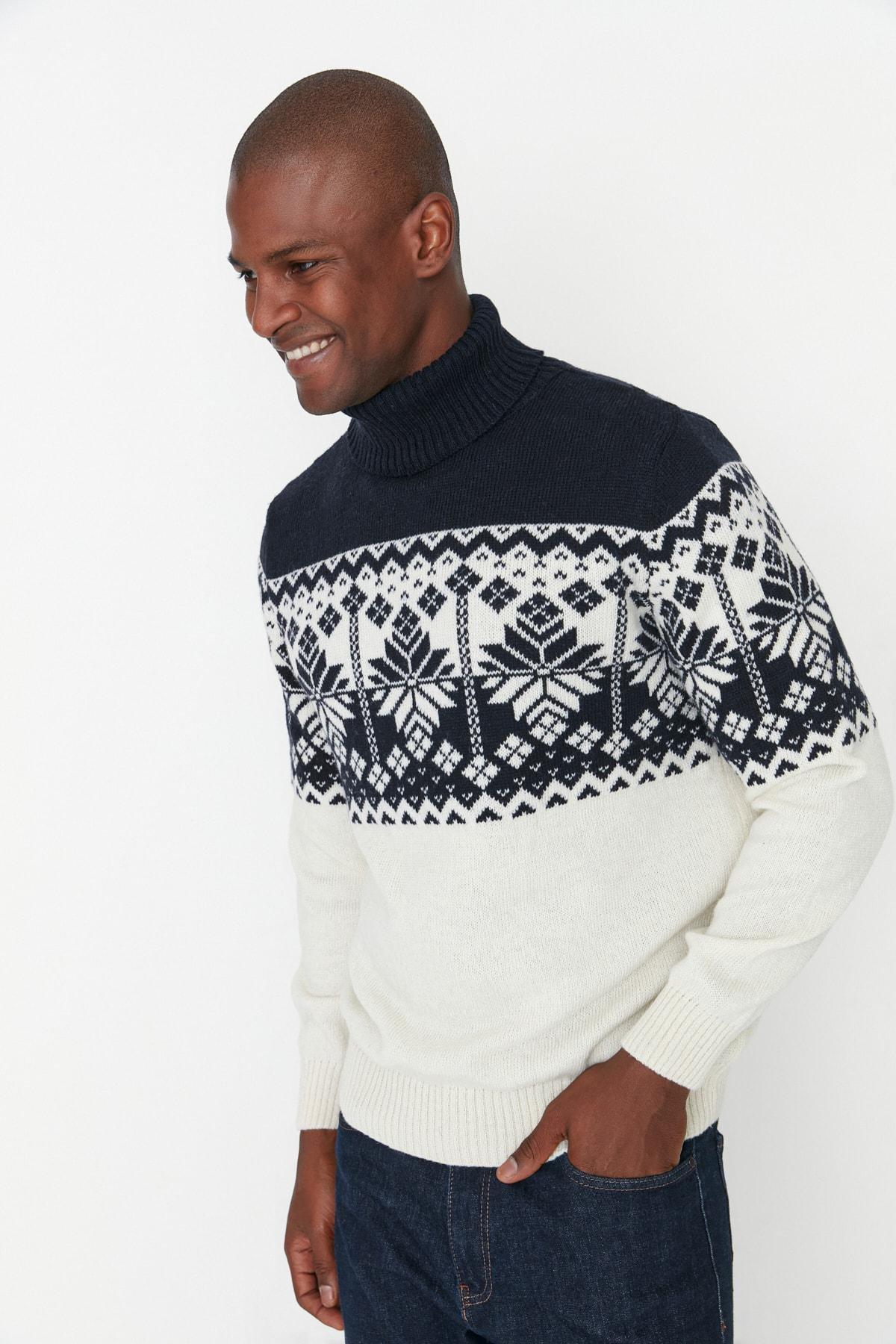 Navy Turtleneck Sweater, , large image number 2