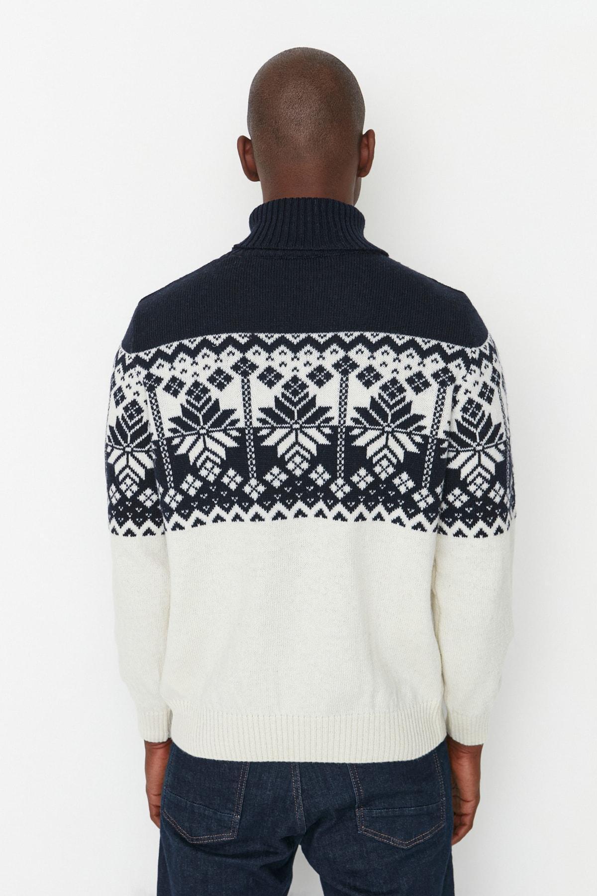Navy Turtleneck Sweater, , large image number 4