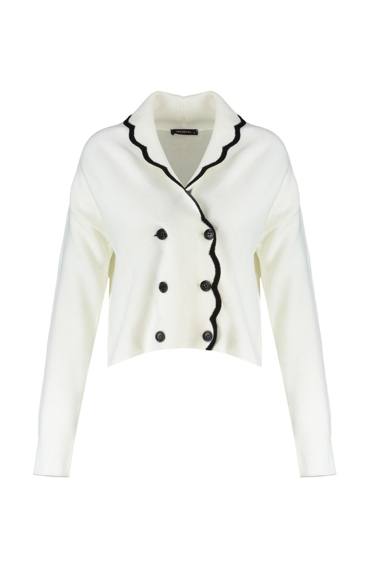 White Double-Breasted Cardigan, , large image number 5