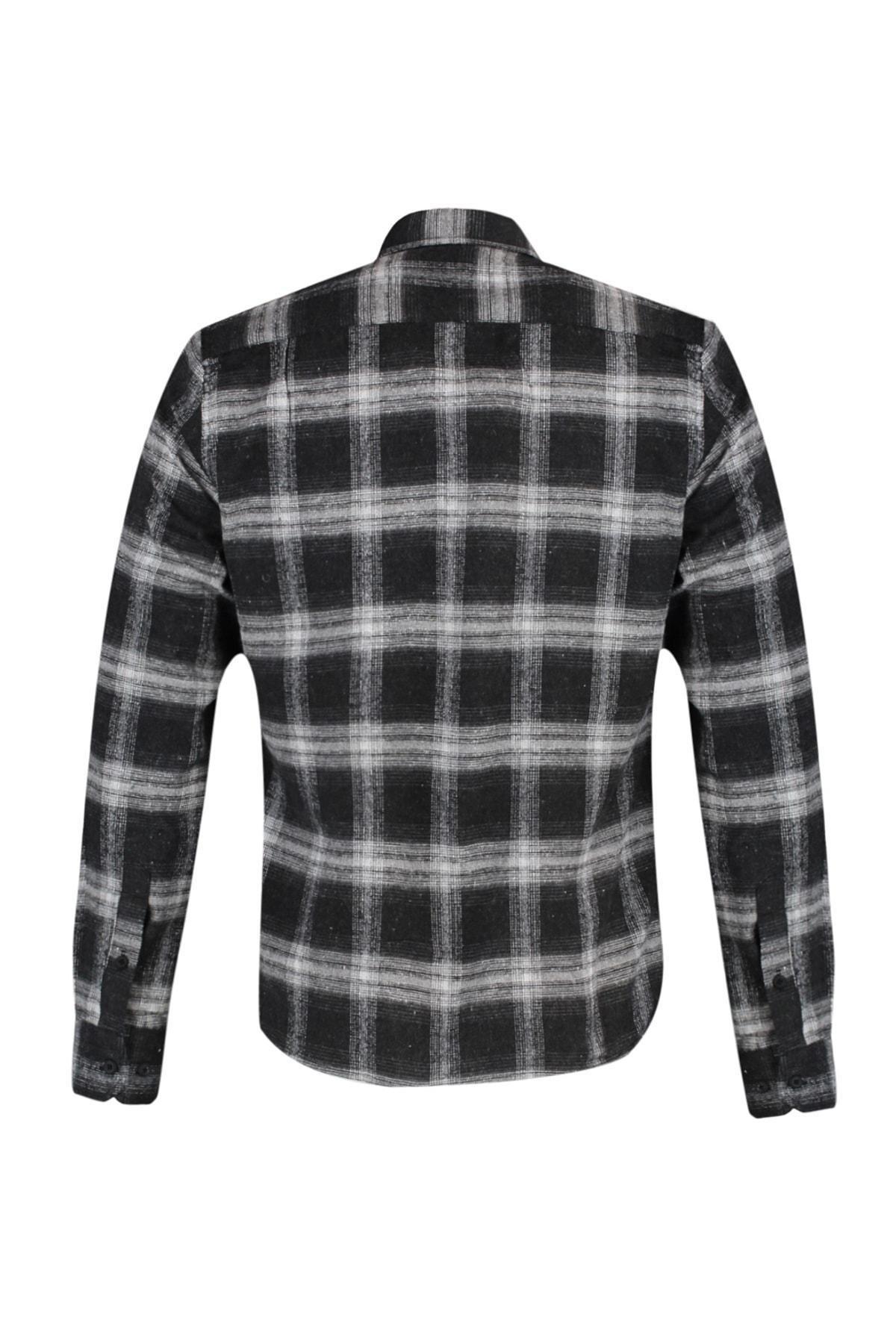 Grey Slim Button Placket Shirt, , large image number 5