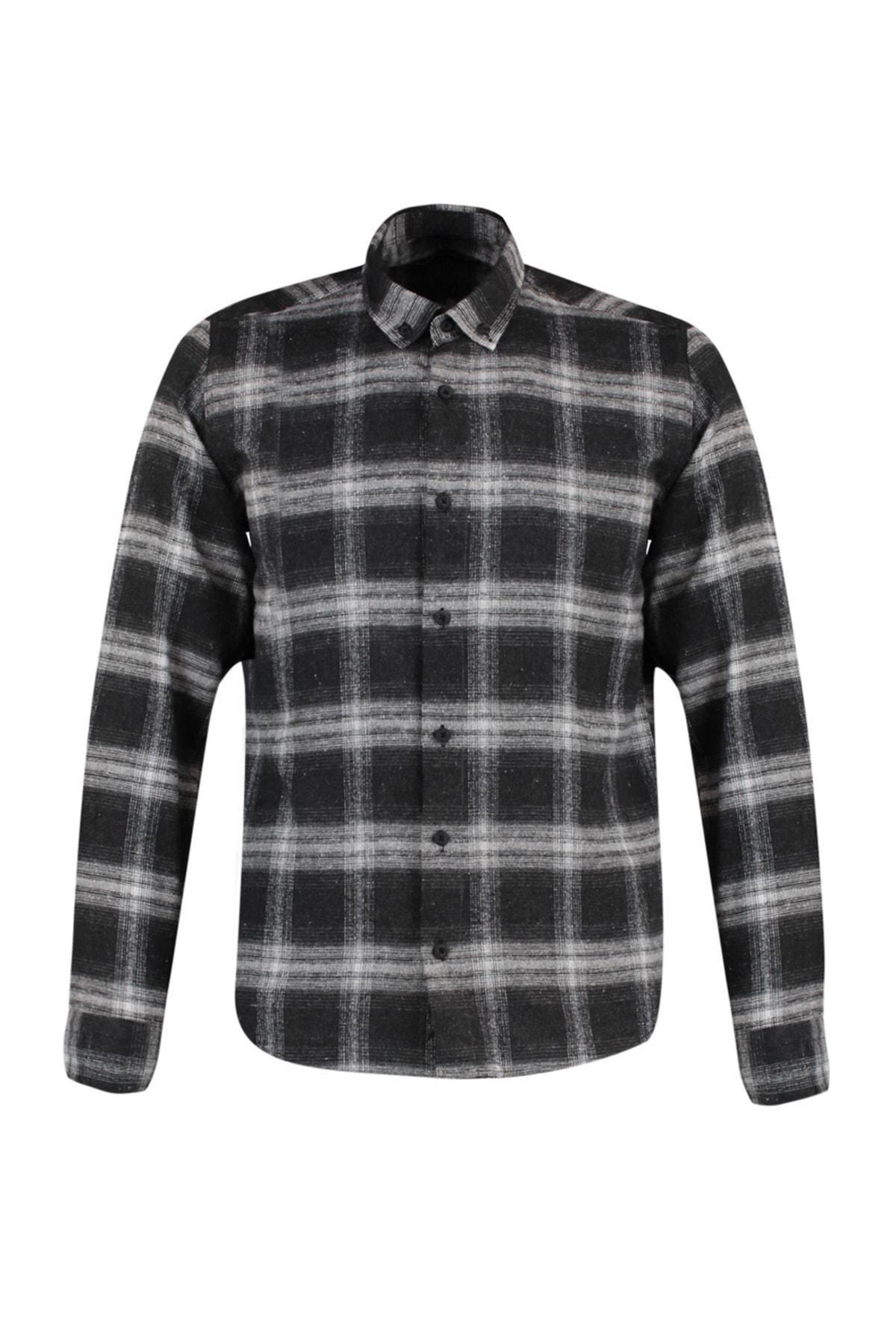 Grey Slim Button Placket Shirt, , large image number 6