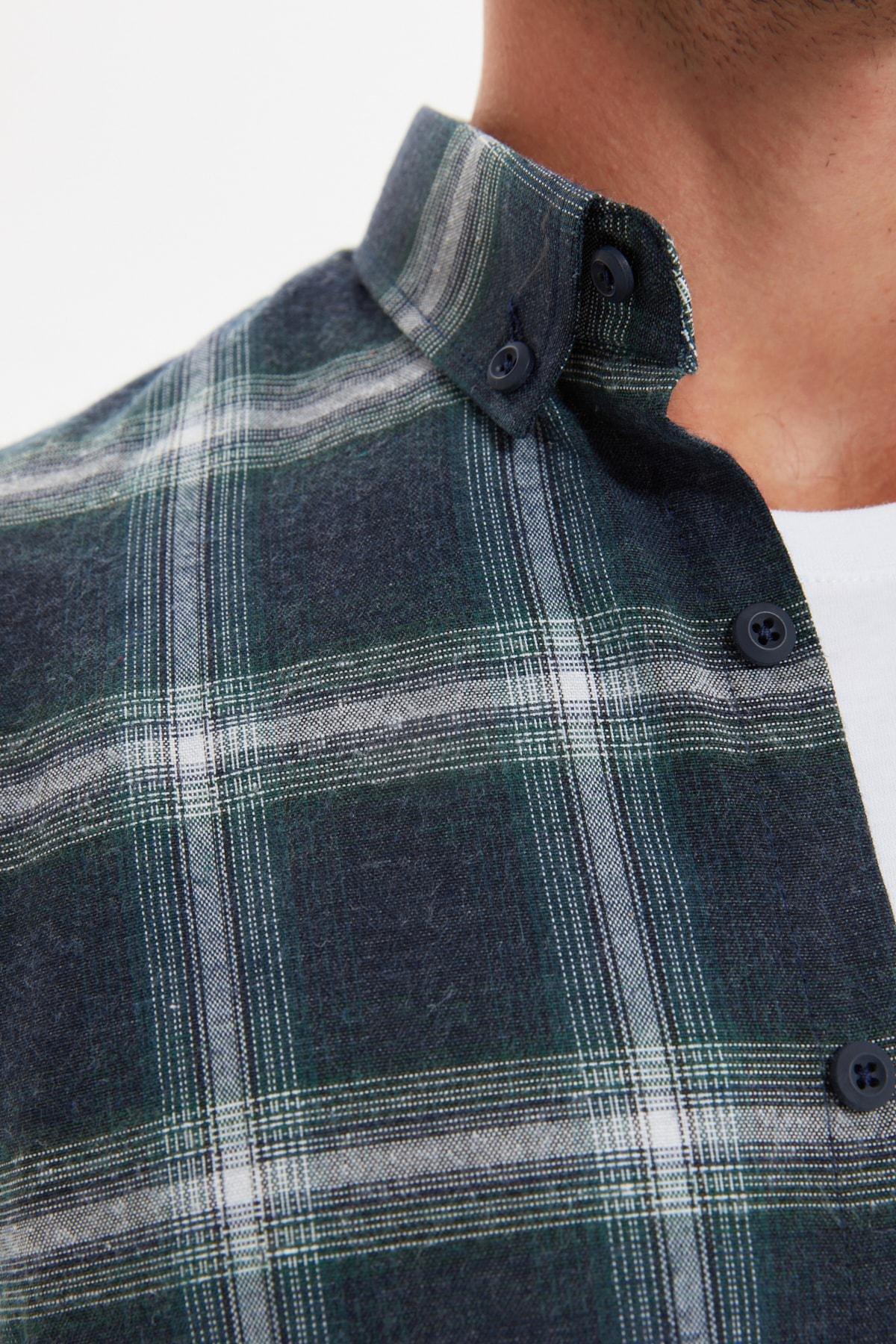 Green Slim Button Placket Shirt, , large image number 2