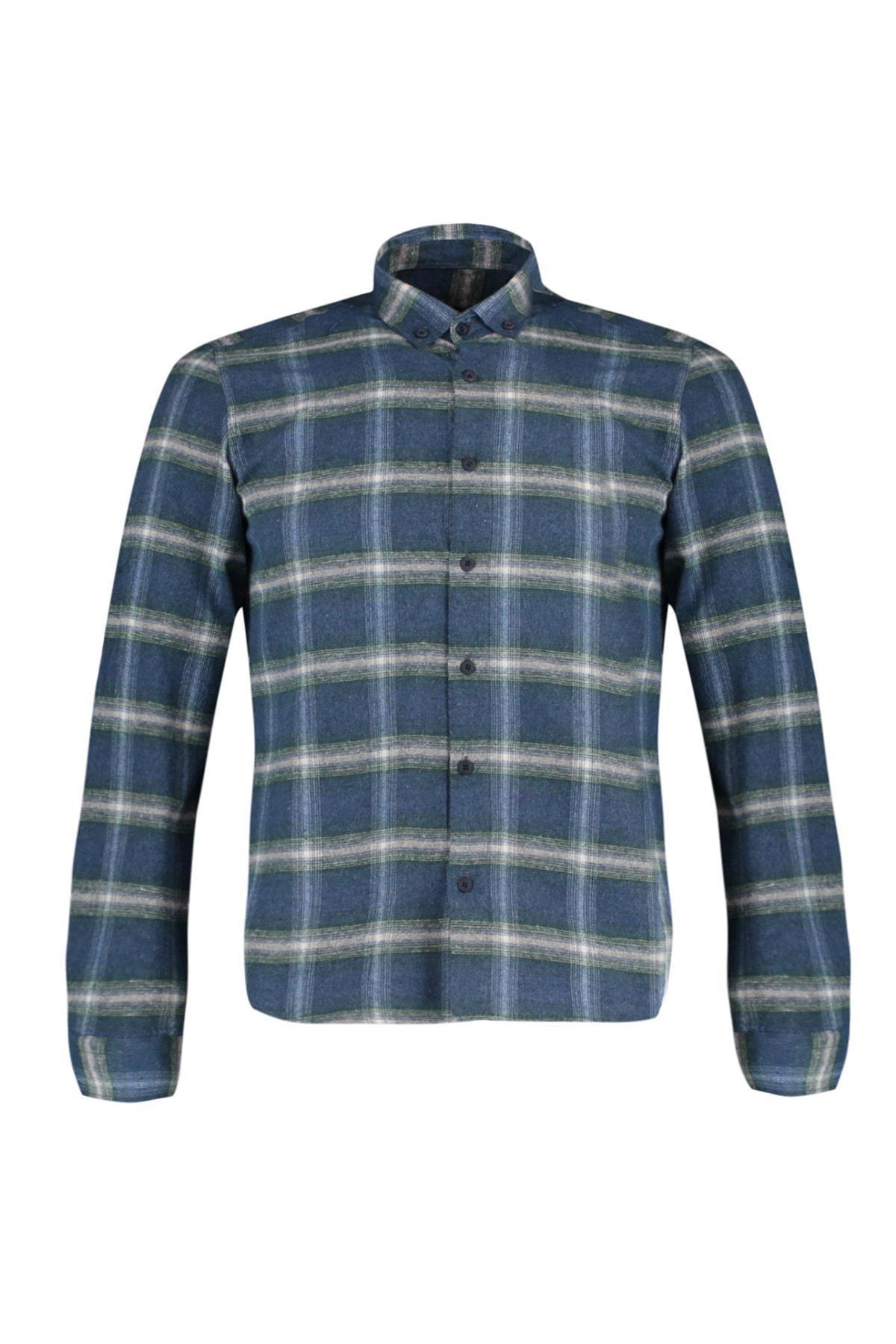 Green Slim Button Placket Shirt, , large image number 6
