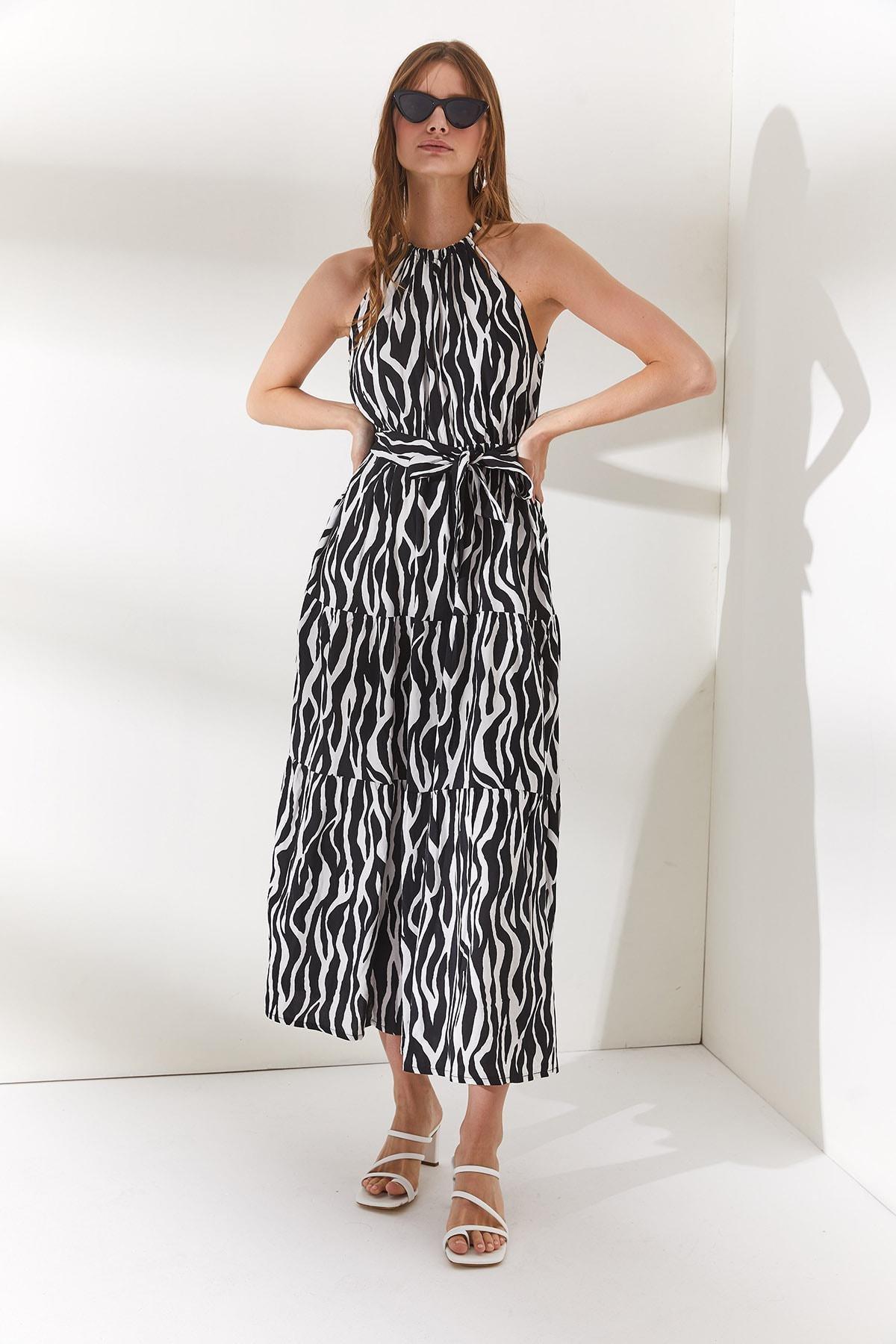 Black Floral Dress, Zebra Black, large image number 3