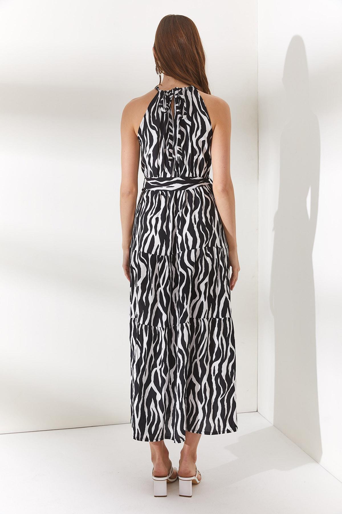 Black Floral Dress, Zebra Black, large image number 4