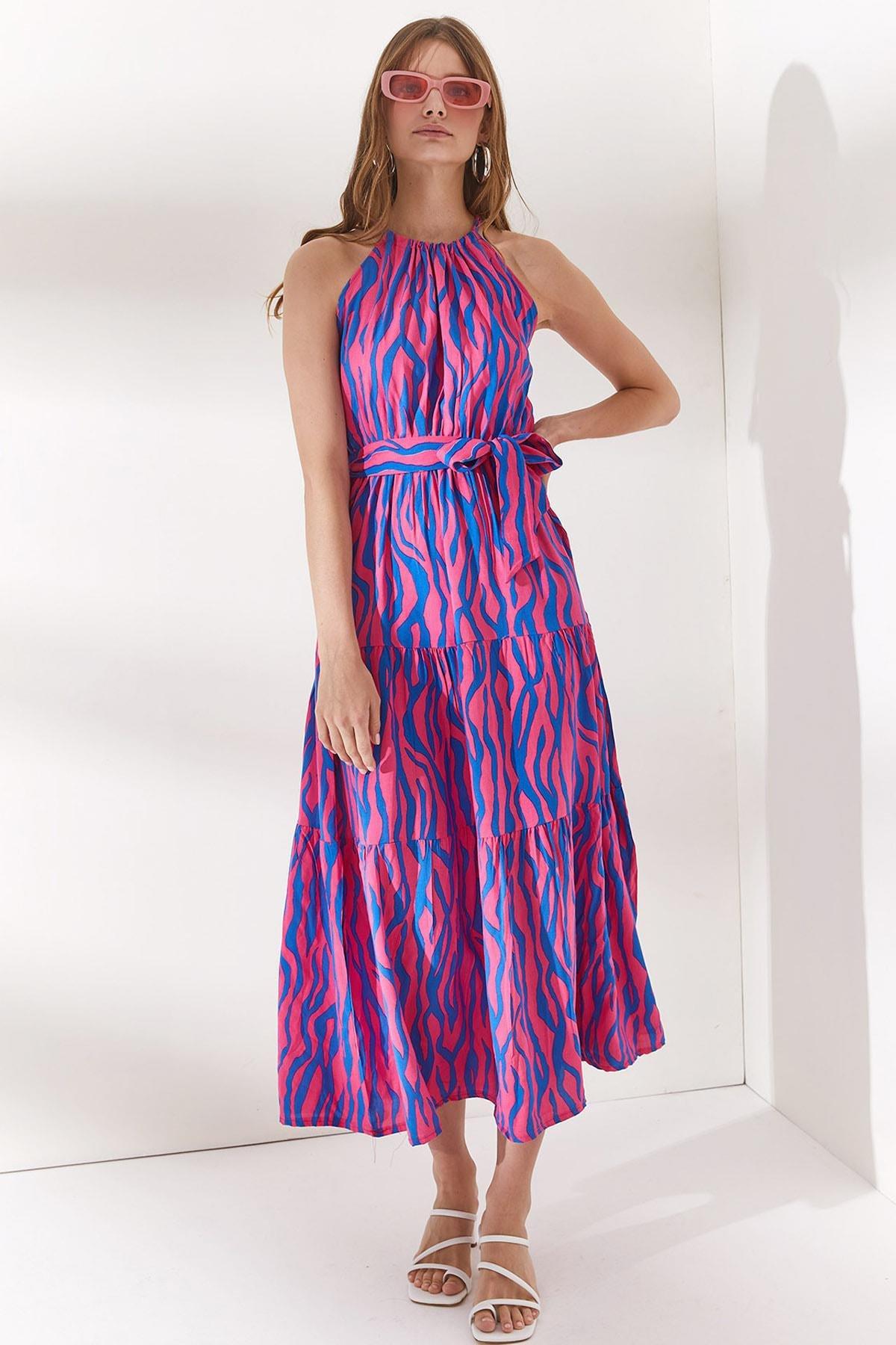 Pink Basic Floral Dress, , large image number 0