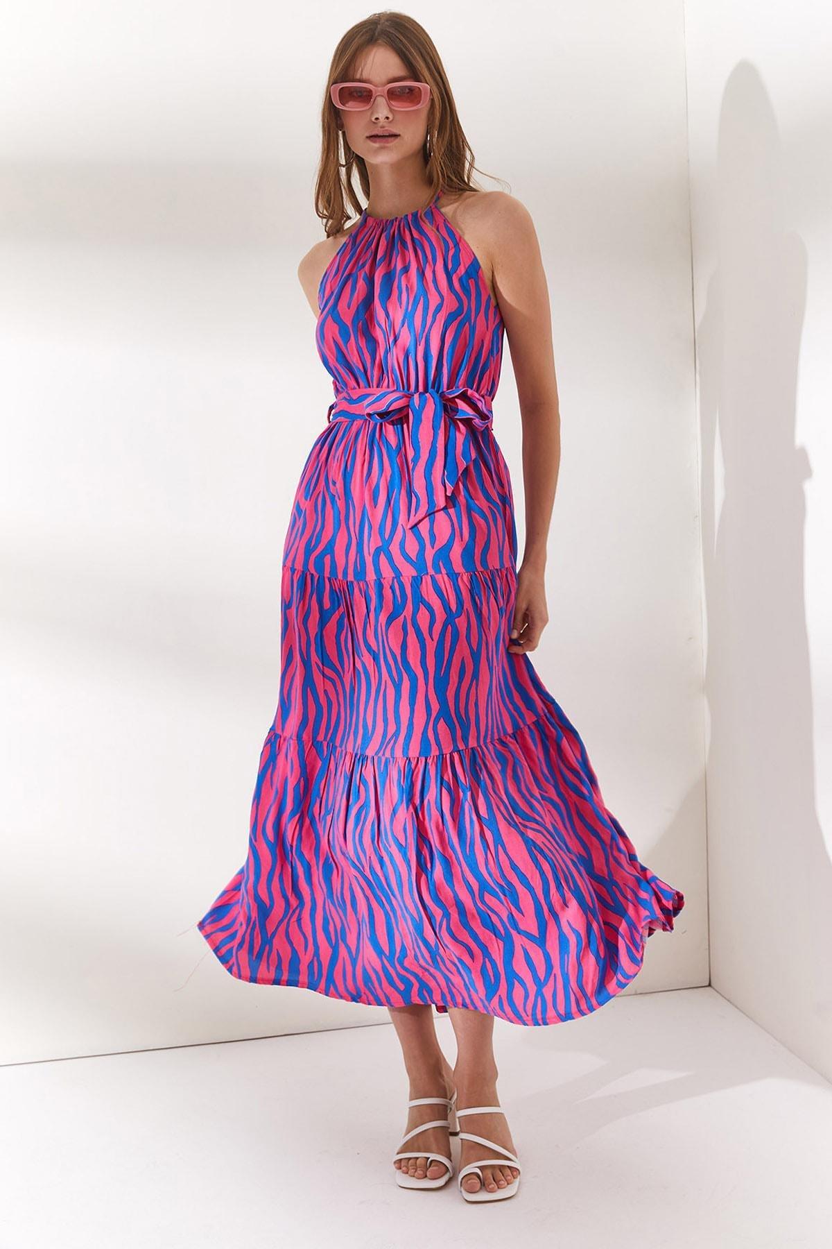 Pink Basic Floral Dress, , large image number 3