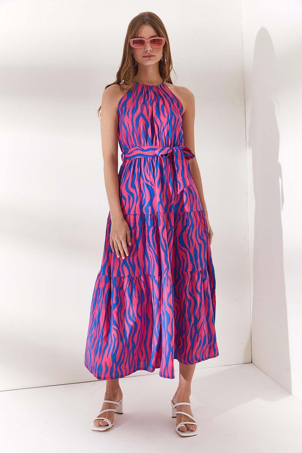 Pink Basic Floral Dress, , large image number 4