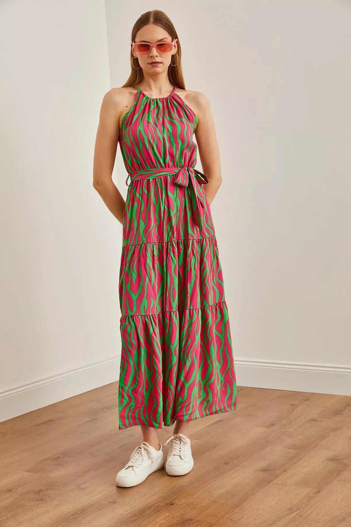 Pink Zebra Printed Maxi Dress, , large image number 2