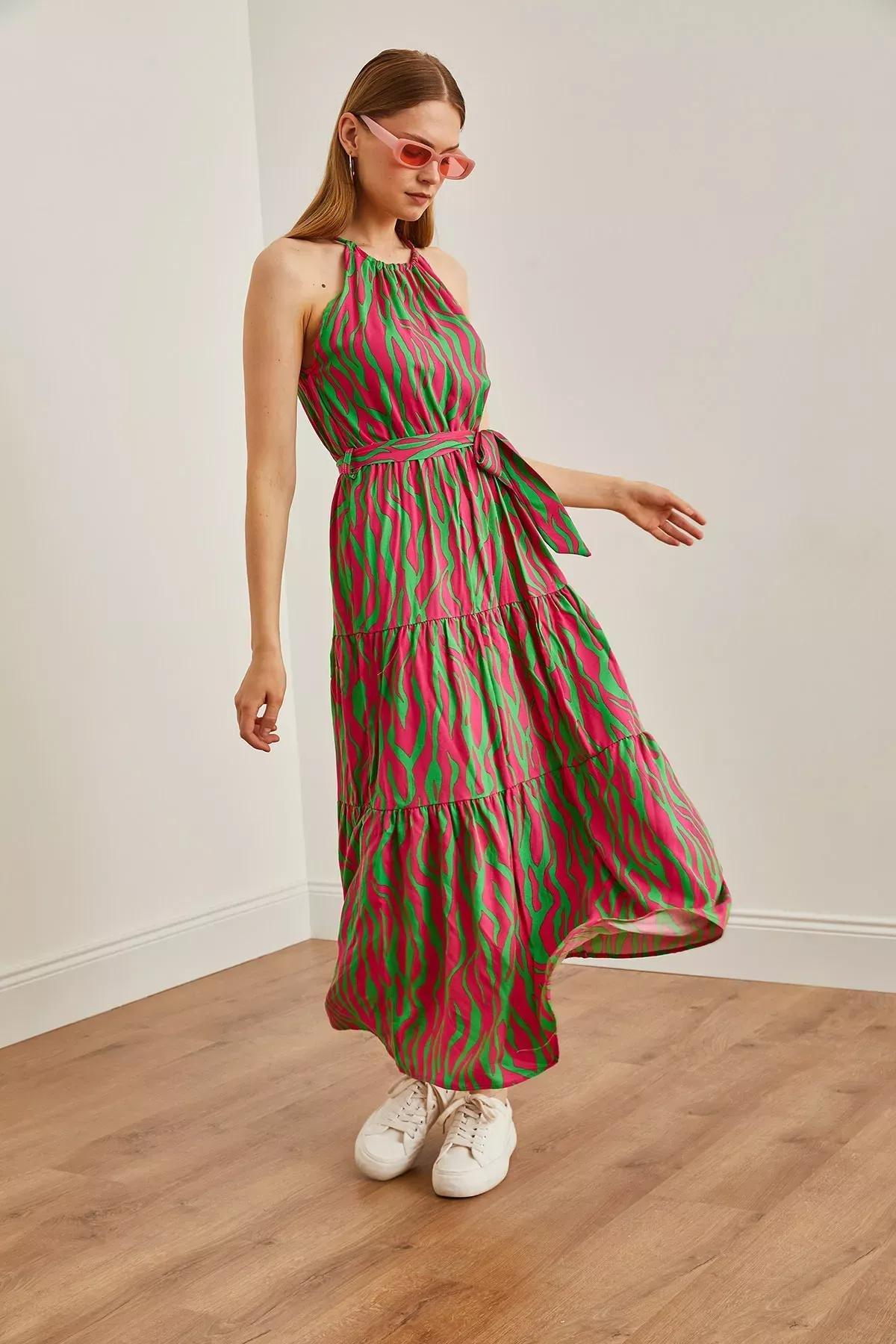 Pink Zebra Printed Maxi Dress, , large image number 4