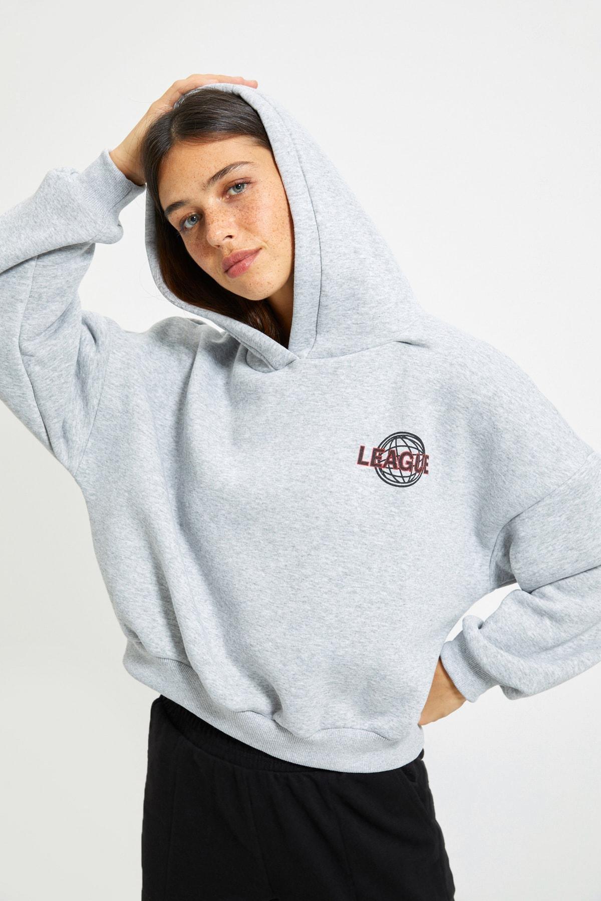 Gray Printed Sweatshirt, , large image number 1